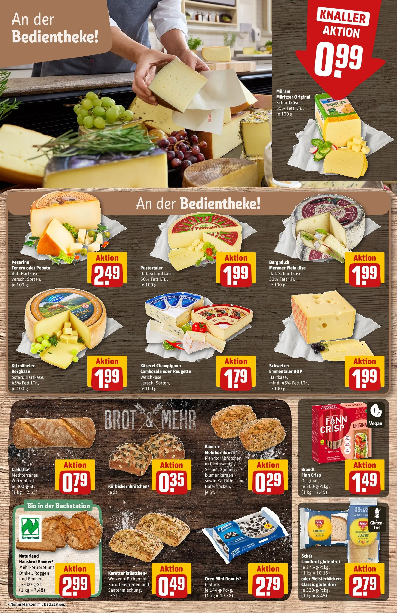 REWE Prospekt ab 16.02.2026 zum Blättern » Angebote | Seite: 15 | Produkte: Käse, Rouge, Milram, Brot