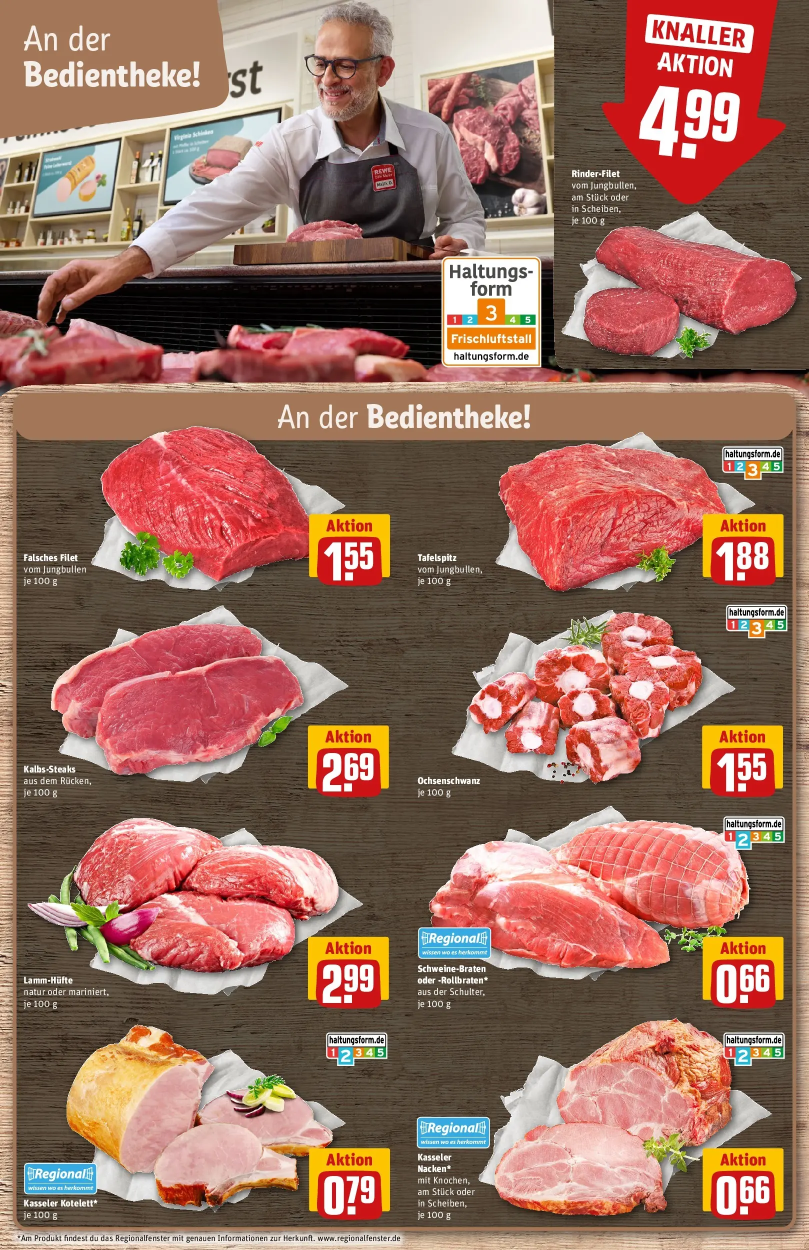 REWE Prospekt ab 16.02.2026 zum Blättern » Angebote | Seite: 13 | Produkte: Tafelspitz, Rinderfilet, Schinken, Steak