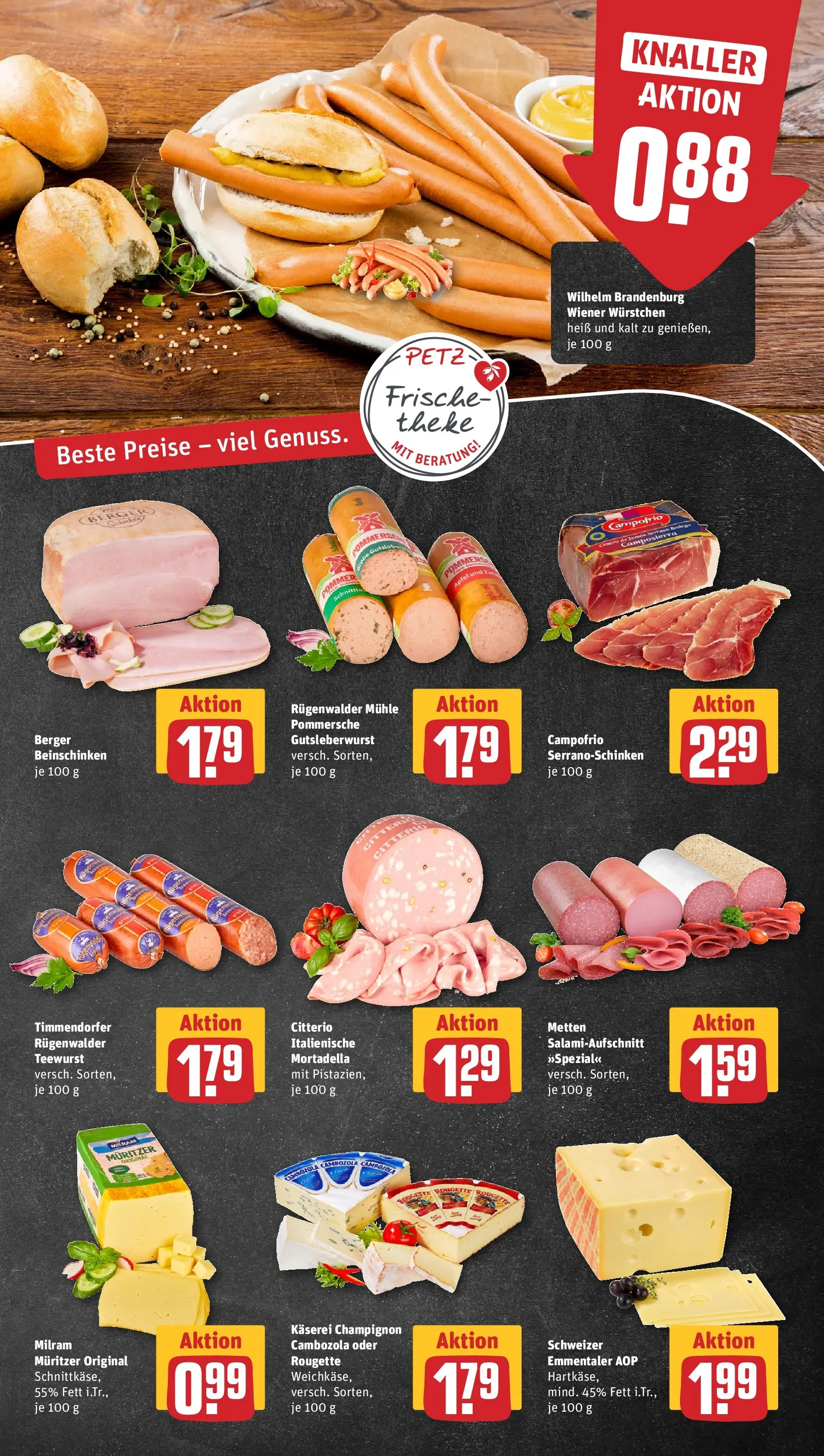 REWE Prospekt ab 16.02.2026 zum Blättern » Angebote | Seite: 13 | Produkte: Mühle, Wiener wurstchen, Theke, Milram