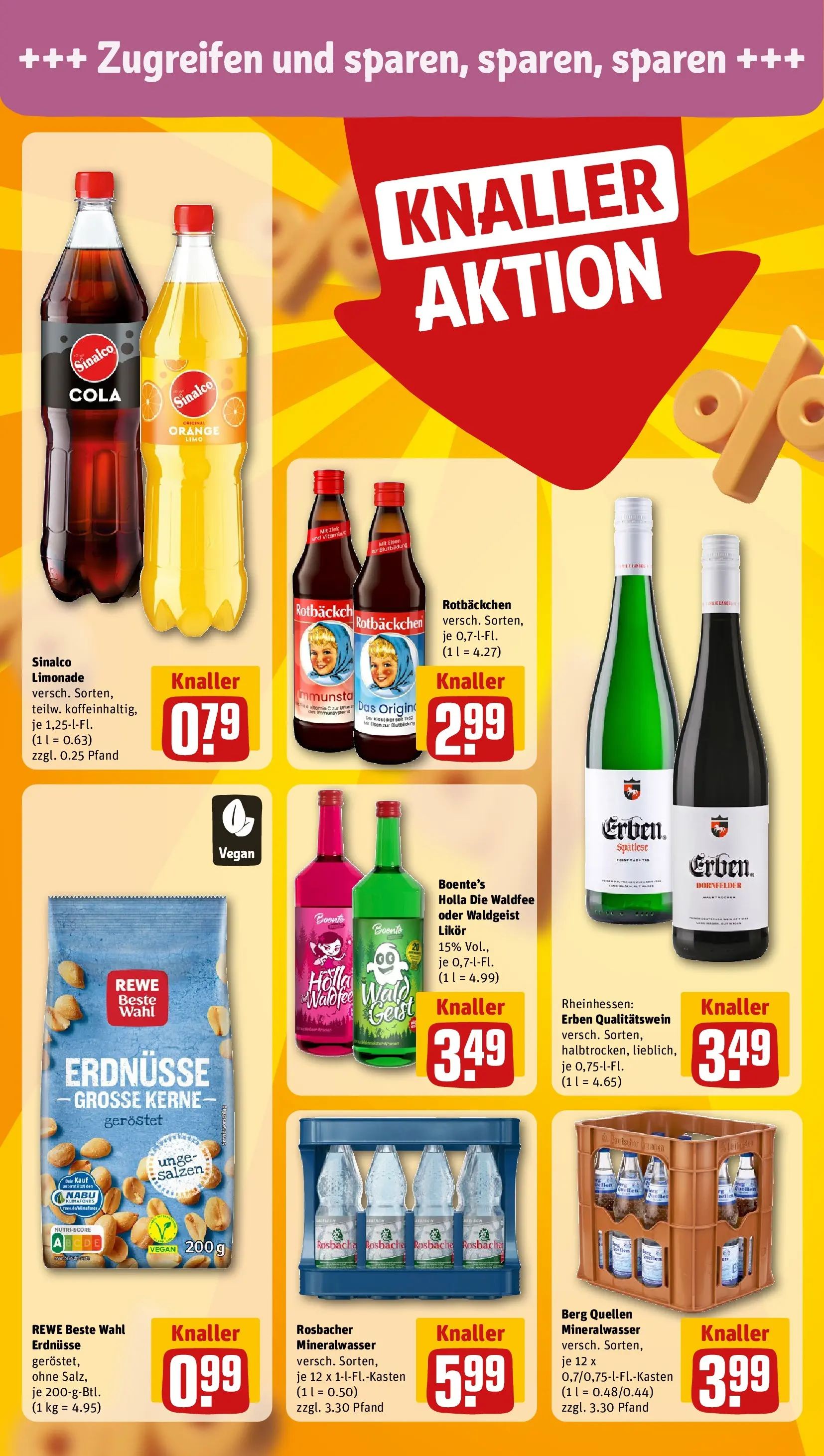 REWE Prospekt ab 16.02.2026 zum Blättern » Angebote | Seite: 26 | Produkte: Erdnüsse, Cola, Likör, Mineralwasser