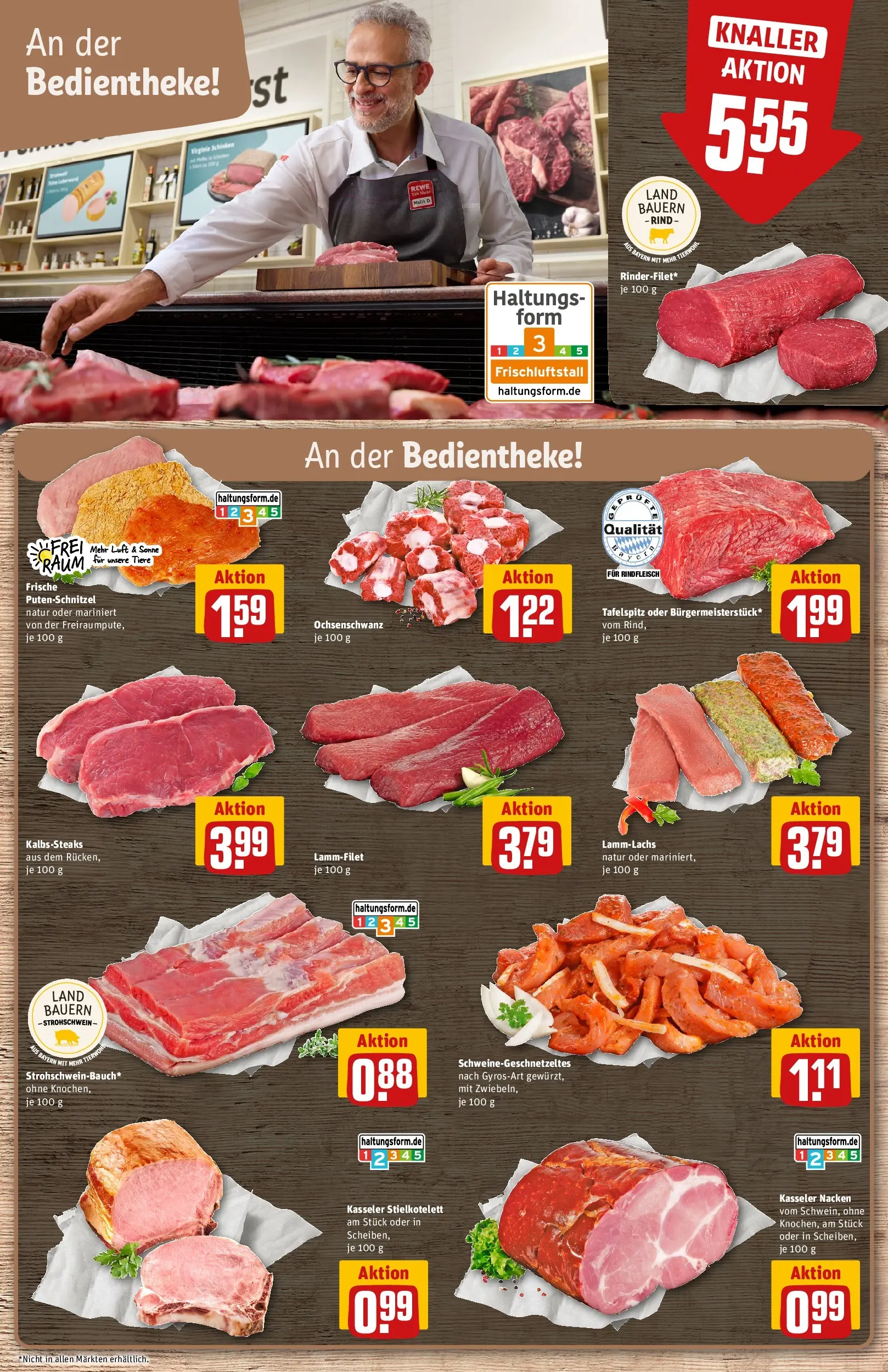 REWE Prospekt ab 16.02.2026 zum Blättern » Angebote | Seite: 13 | Produkte: Kasseler nacken, Putenschnitzel, Schinken, Rindfleisch