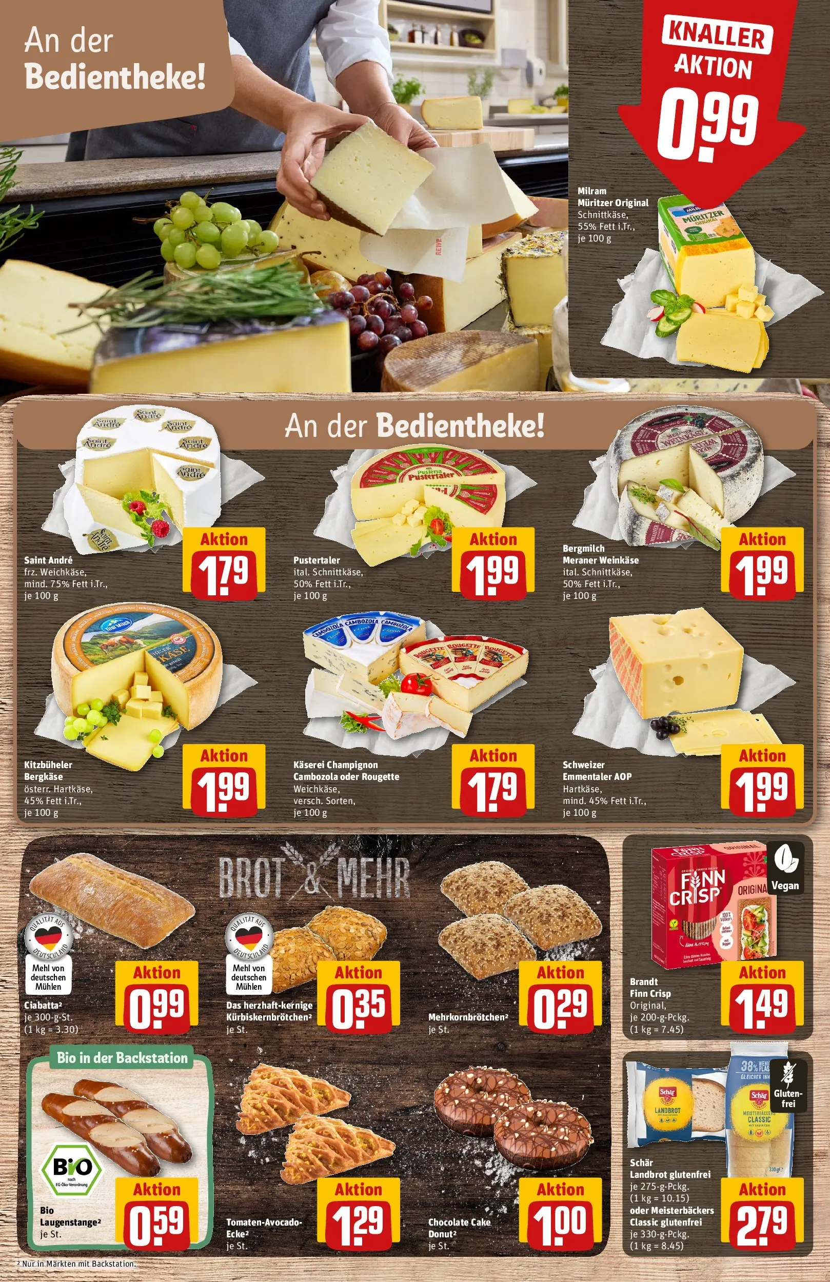 REWE Prospekt ab 16.02.2026 zum Blättern » Angebote | Seite: 15 | Produkte: Mehl, Milram, Brot