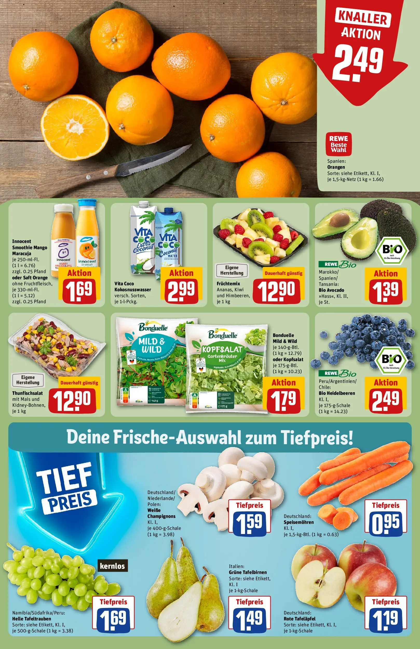 REWE Prospekt ab 16.02.2026 zum Blättern » Angebote | Seite: 10 | Produkte: Äpfel, Avocado, Mango, Saft
