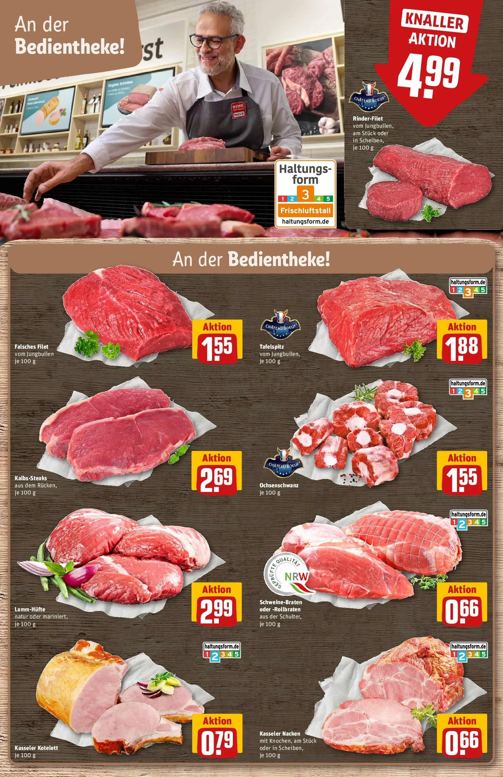 REWE Prospekt ab 16.02.2026 zum Blättern » Angebote | Seite: 13 | Produkte: Tafelspitz, Rinderfilet, Kasseler nacken, Schinken