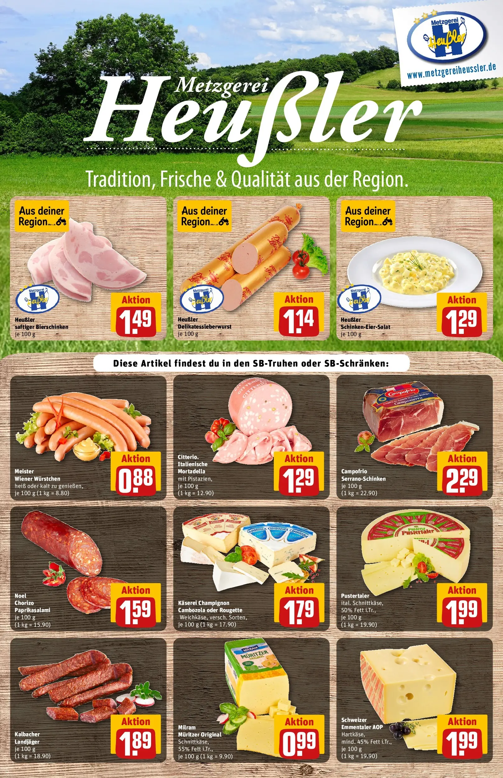 REWE Prospekt ab 16.02.2026 zum Blättern » Angebote | Seite: 14 | Produkte: Wiener wurstchen, Milram, Salami