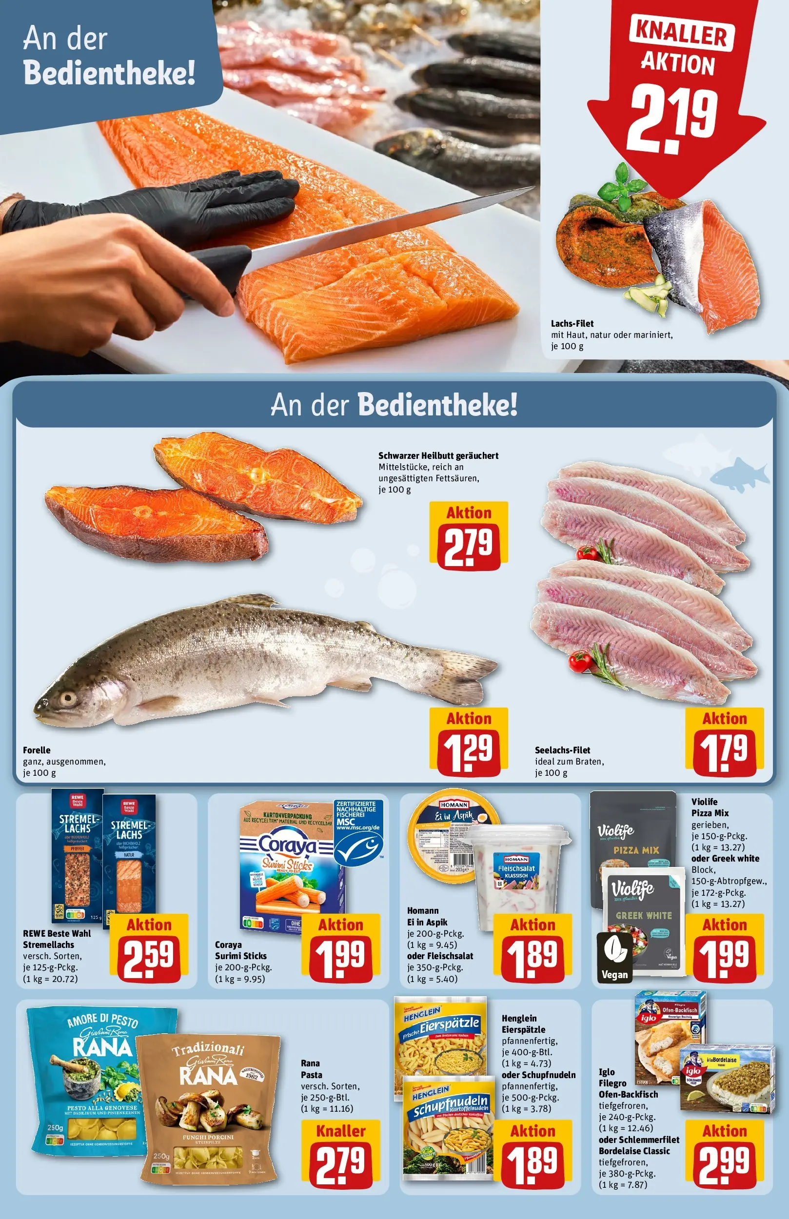 REWE Prospekt ab 16.02.2026 zum Blättern » Angebote | Seite: 18 | Produkte: Iglo, Lachs, Pasta, Pizza