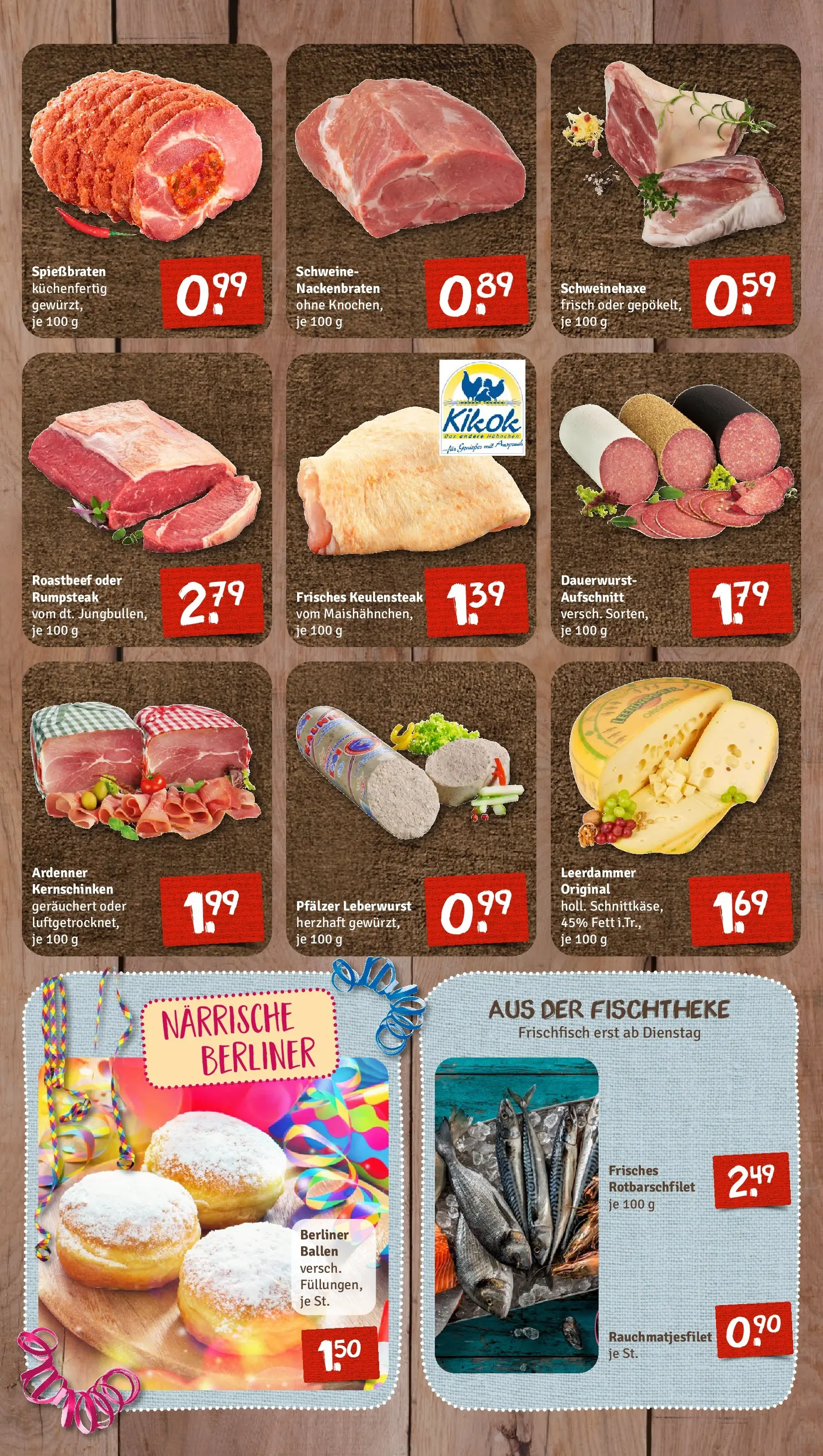 REWE Prospekt ab 16.02.2026 zum Blättern » Angebote | Seite: 7 | Produkte: Berliner, Rumpsteak, Leerdammer, Roastbeef