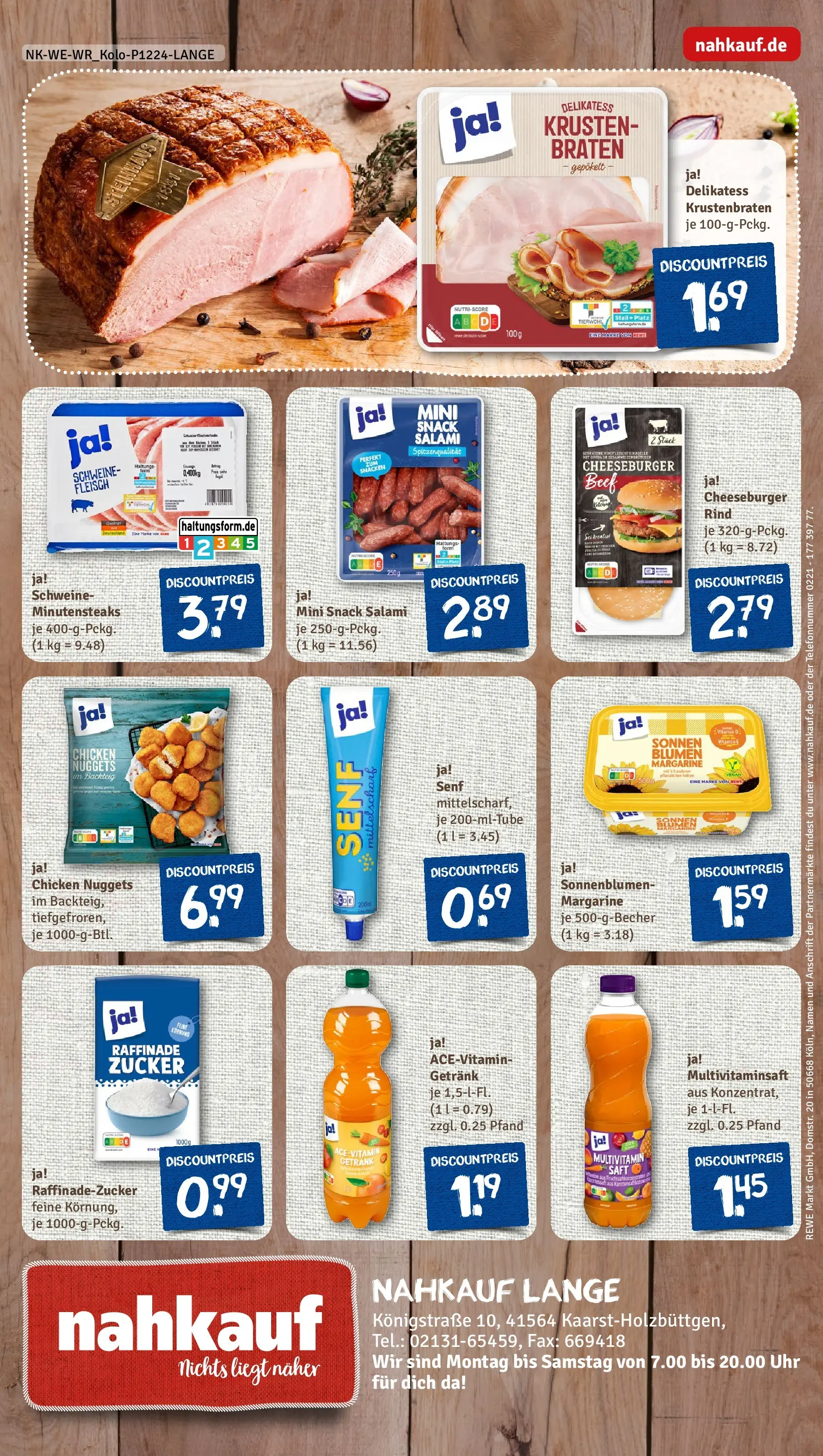 REWE Prospekt ab 16.02.2026 zum Blättern » Angebote | Seite: 8 | Produkte: Margarine, Krustenbraten, Salami, Saft