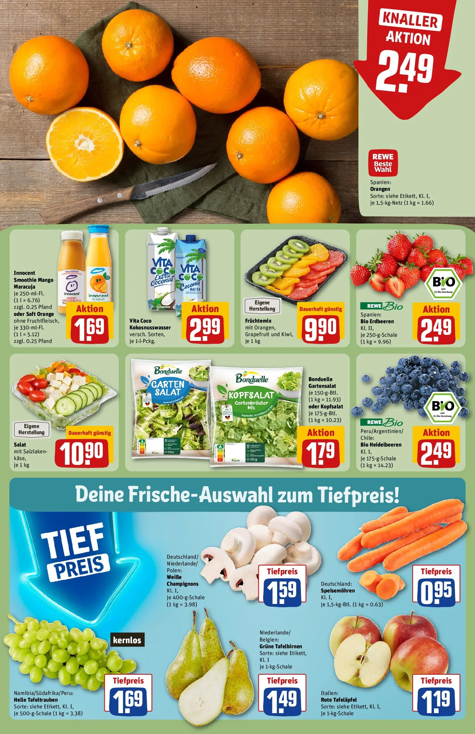 REWE Prospekt ab 16.02.2026 zum Blättern » Angebote | Seite: 10 | Produkte: Äpfel, Grapefruit, Mango, Erdbeeren