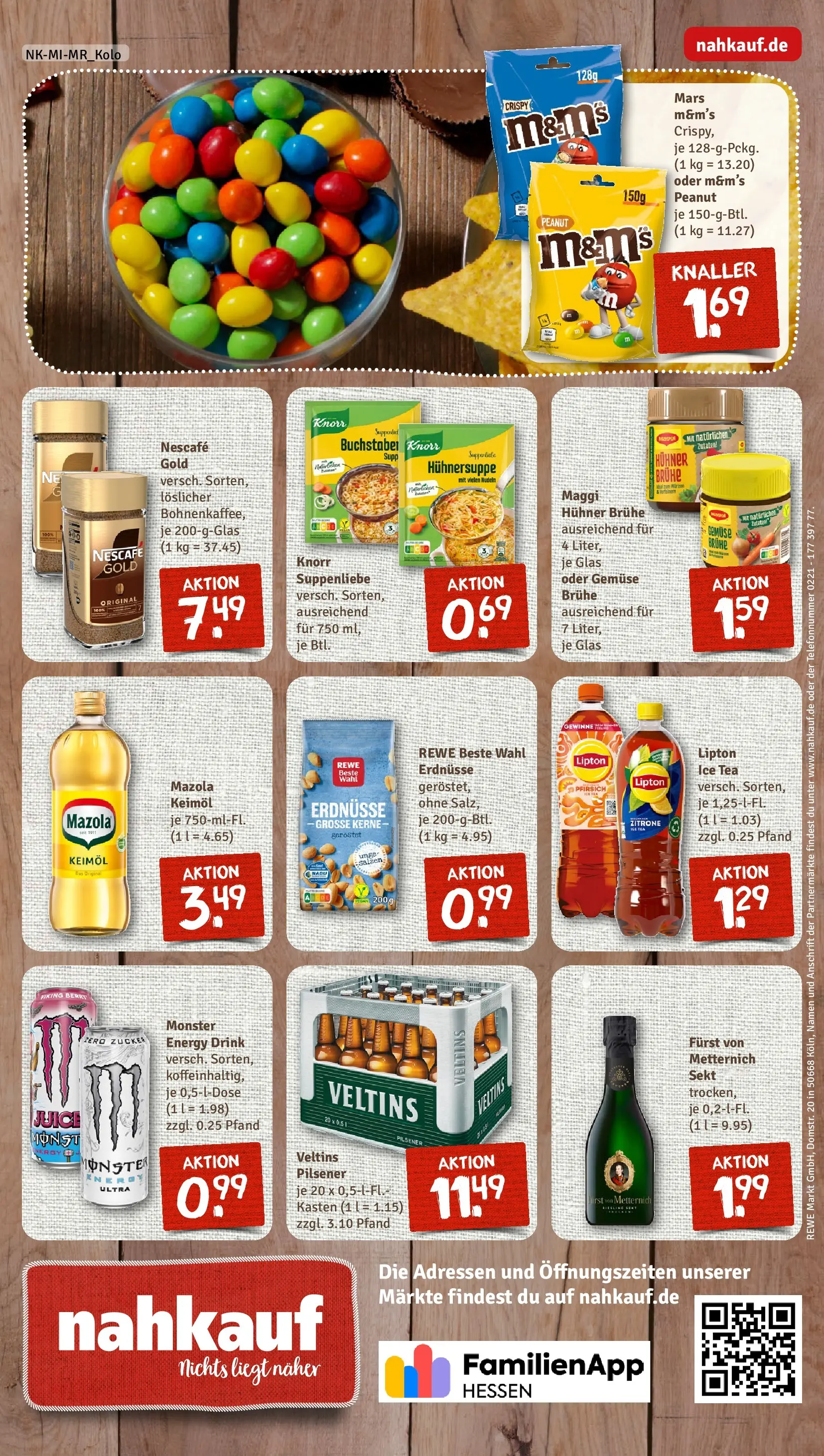 REWE Prospekt ab 16.02.2026 zum Blättern » Angebote | Seite: 8 | Produkte: Erdnüsse, Energy, M&M's, Nudeln