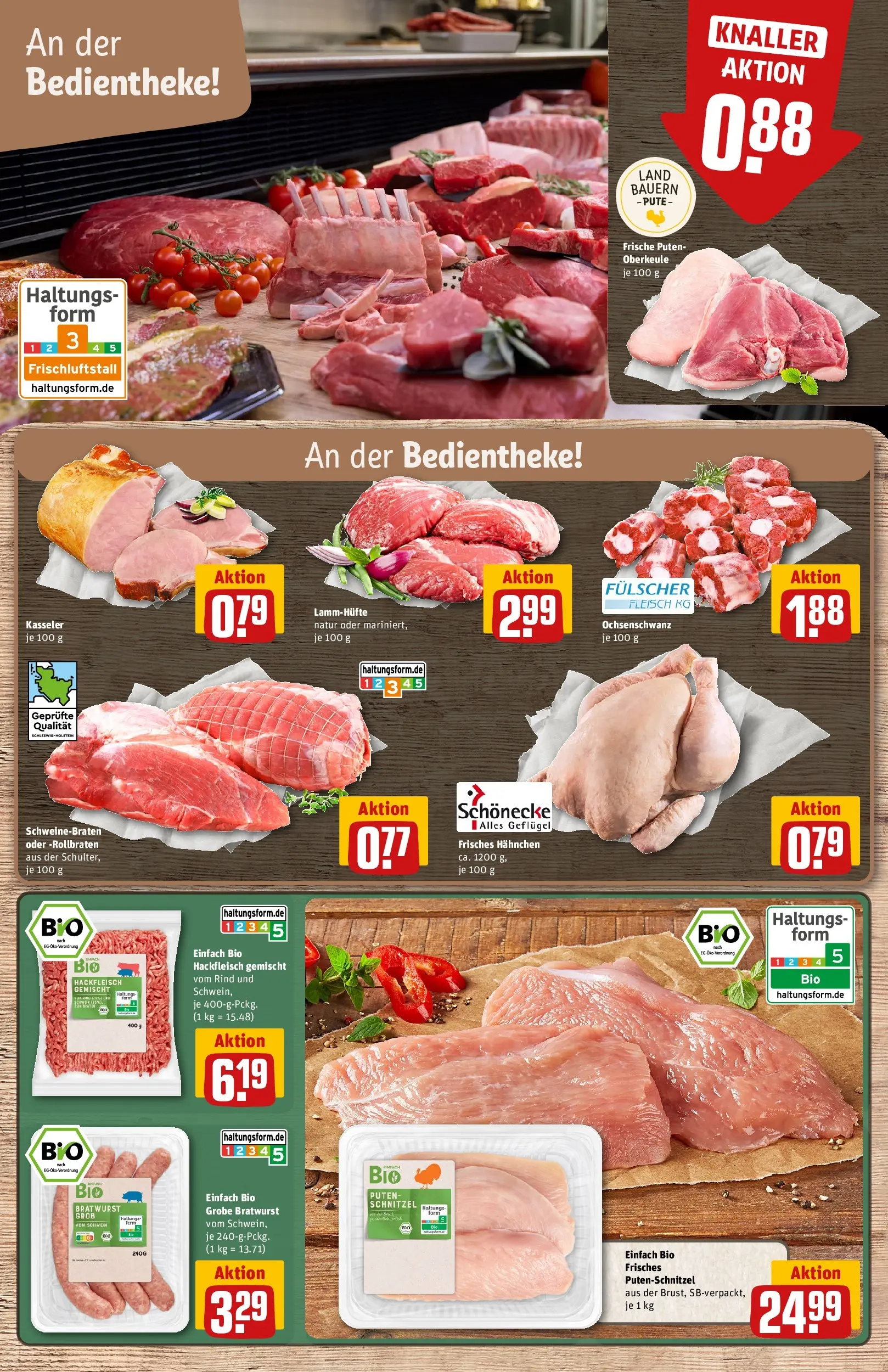 REWE Prospekt ab 16.02.2026 zum Blättern » Angebote | Seite: 13 | Produkte: Hahnchen, Bratwurst, Schnitzel, Hackfleisch