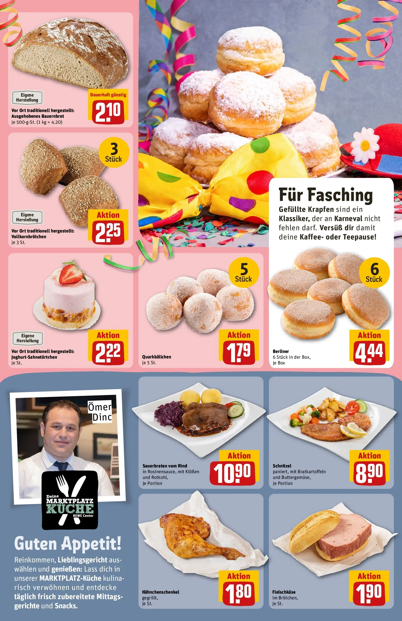 REWE Prospekt ab 16.02.2026 zum Blättern » Angebote | Seite: 17 | Produkte: Berliner, Hahnchenschenkel, Kaffee, Küche