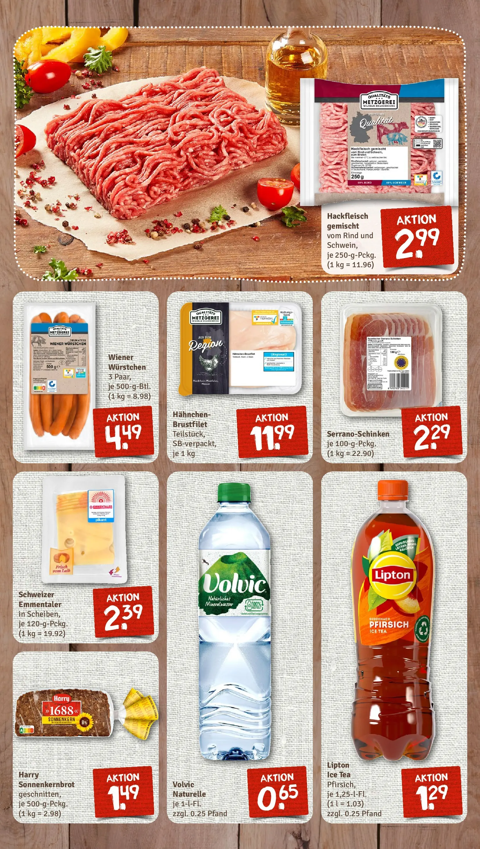 REWE Prospekt ab 16.02.2026 zum Blättern » Angebote | Seite: 7 | Produkte: Wiener wurstchen, Pfirsich, Schinken, Volvic