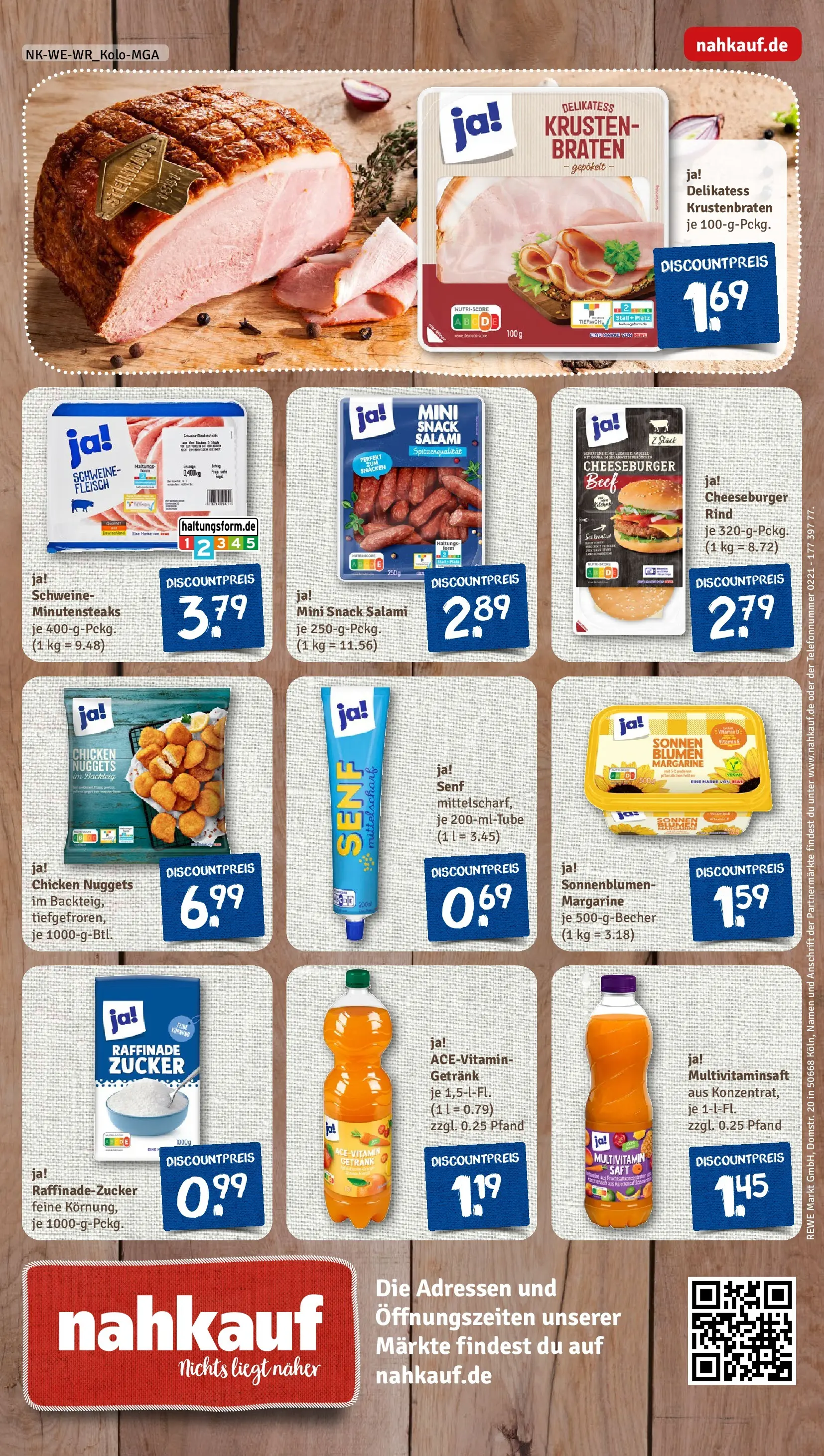 REWE Prospekt ab 16.02.2026 zum Blättern » Angebote | Seite: 8 | Produkte: Margarine, Krustenbraten, Zucker, Saft