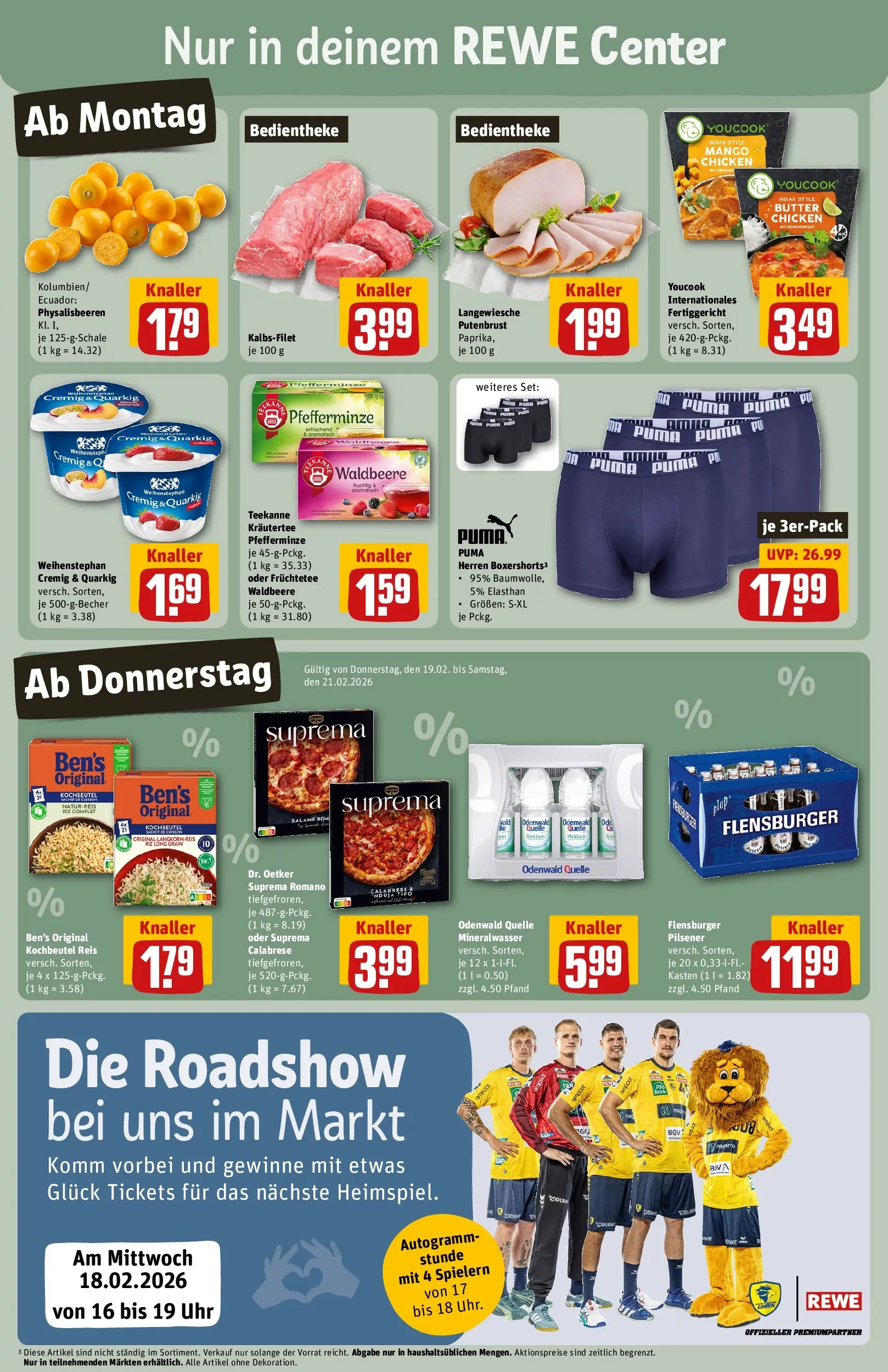 REWE Prospekt ab 16.02.2026 zum Blättern » Angebote | Seite: 3 | Produkte: Flensburger, Teekanne, Reis, Uhr
