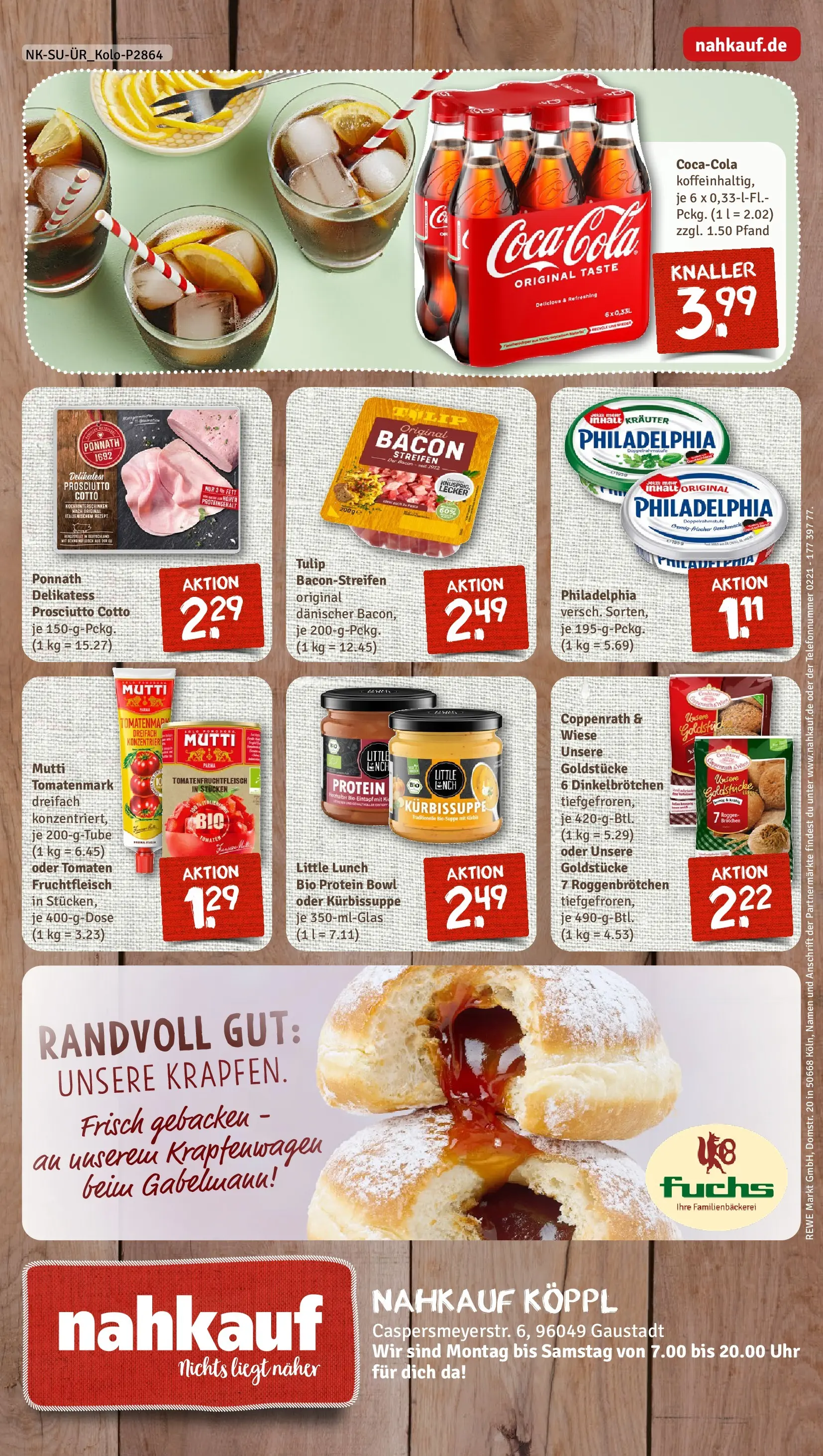 REWE Prospekt ab 16.02.2026 zum Blättern » Angebote | Seite: 8 | Produkte: Philadelphia, Tomaten, Uhr