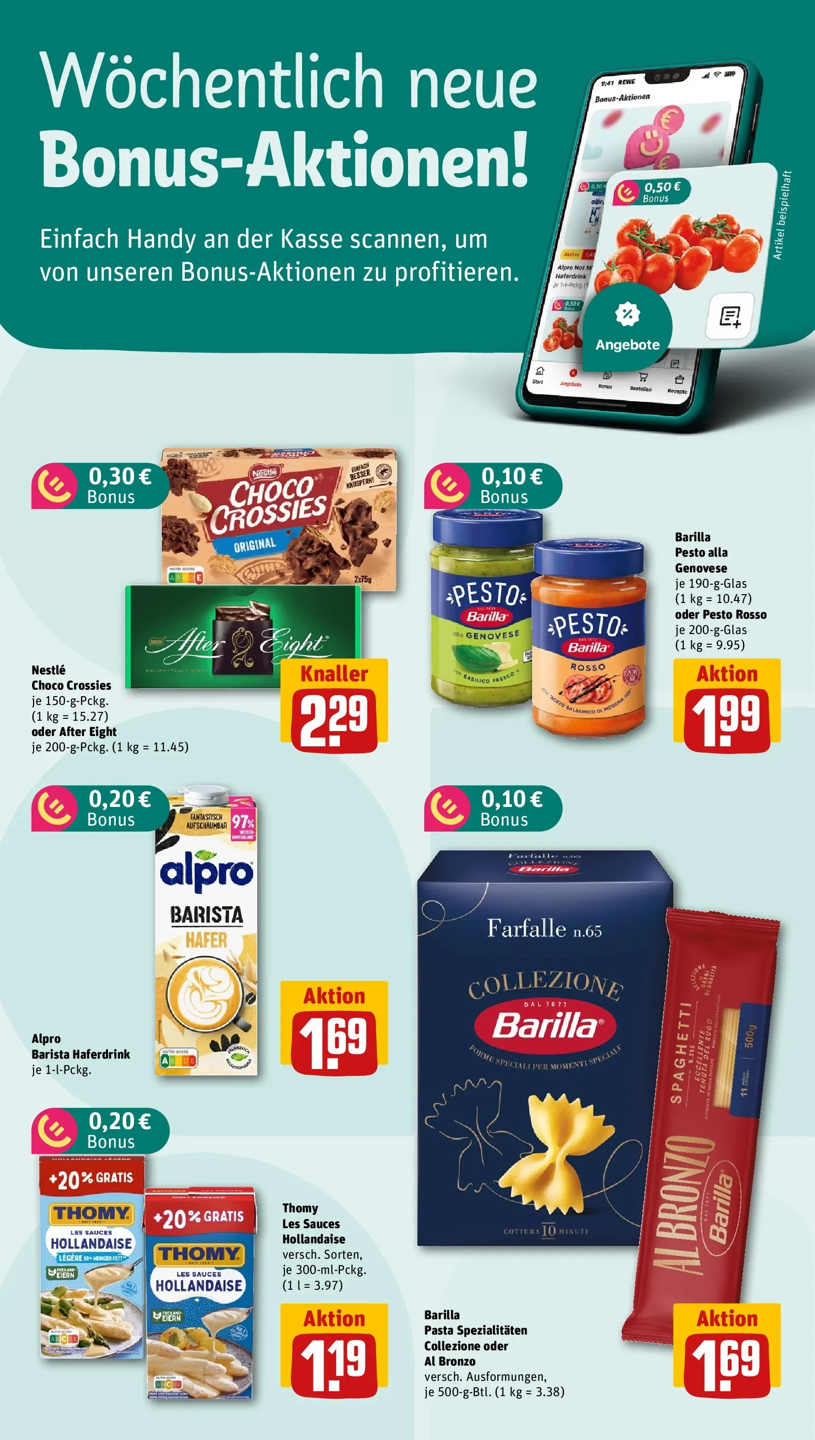 REWE Prospekt ab 16.02.2026 zum Blättern » Angebote | Seite: 4 | Produkte: Thomy les sauces, Barilla, Haferdrink, Pasta