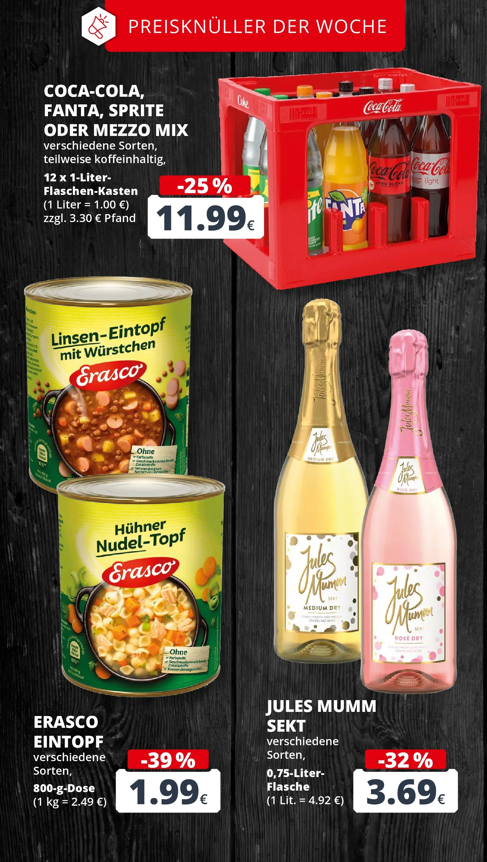 REWE Prospekt ab 16.02.2026 zum Blättern » Angebote | Seite: 4 | Produkte: Mumm sekt, Sprite, Oder mezzo mix, Erasco