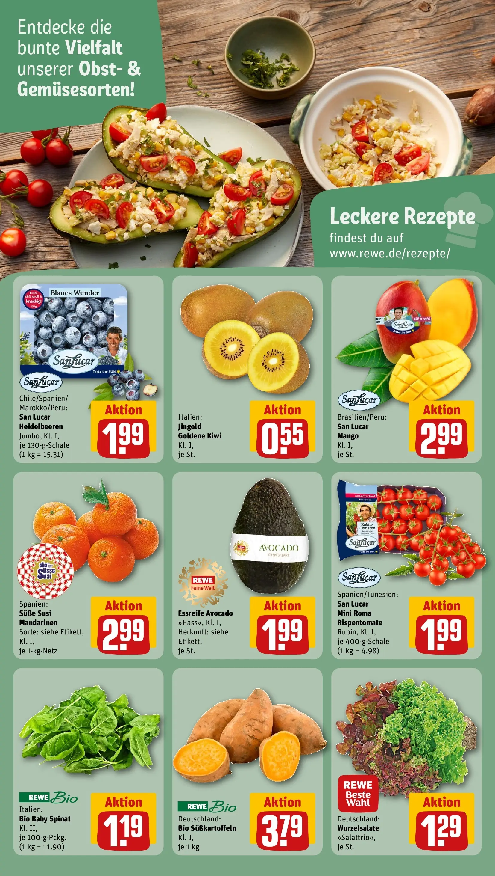 REWE Prospekt ab 16.02.2026 zum Blättern » Angebote | Seite: 25 | Produkte: Mandarinen, Tomaten, Obst, Kiwi