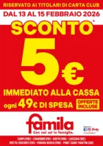 Famila SCONTO 5&euro; IMMEDIATO!! - al 15.02.2026