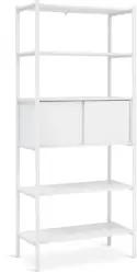 JYSK Етажерка LINDVED 6 рафта 2 врати бяла