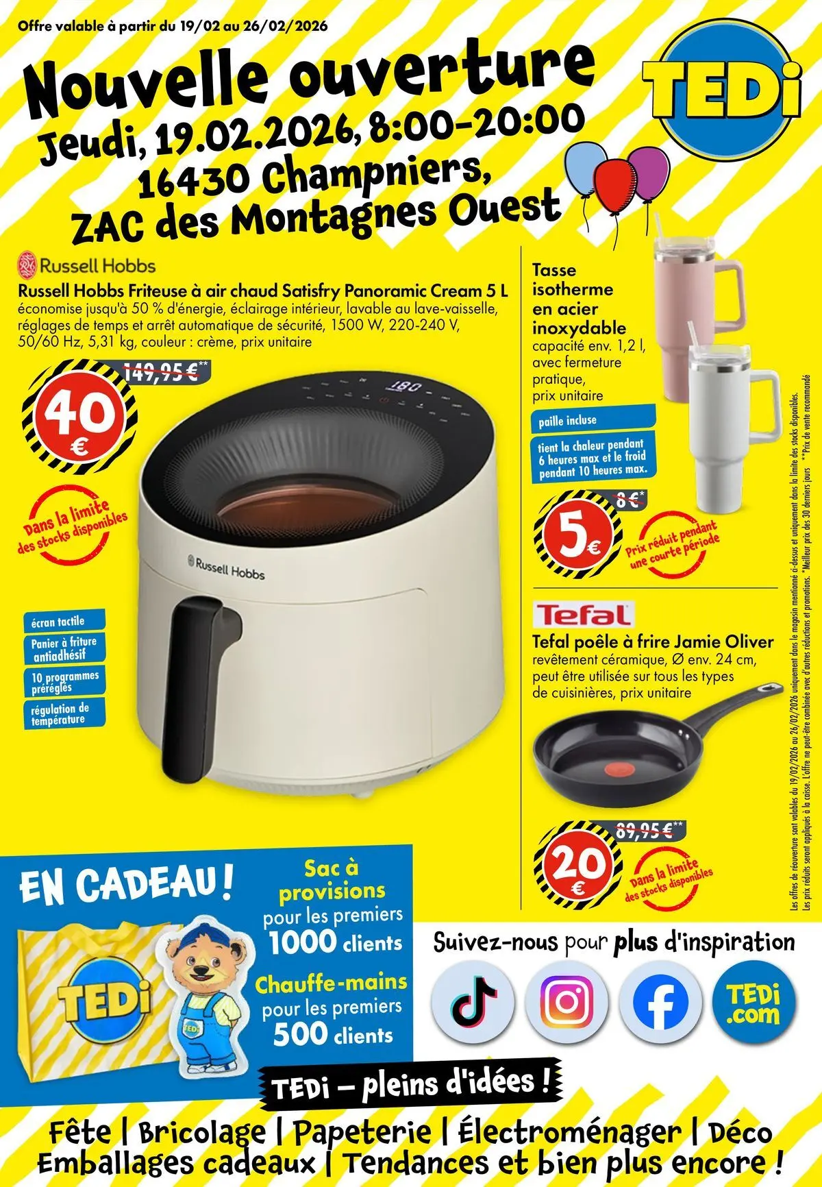 TEDi - TEDi - pleins d'idées à partir du 14/02/2026 - promo en ligne | Page: 1 | Produits: Sac, Poêle, Friteuse, Panier
