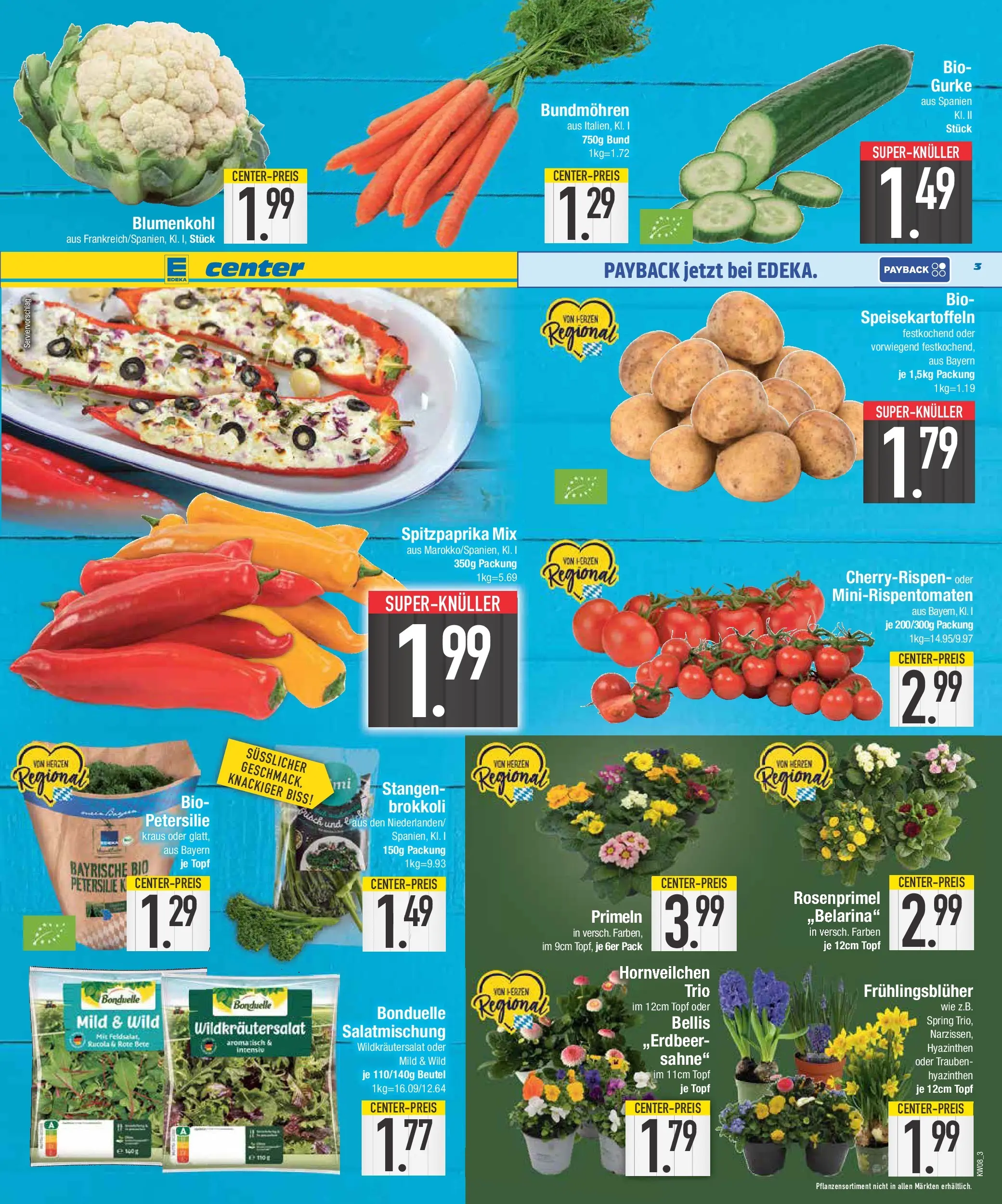 E center Prospekt Neustadt (ab 16.02.2026) » Angebote Online | Seite: 3 | Produkte: Trauben, Tisch, Brokkoli, Sahne