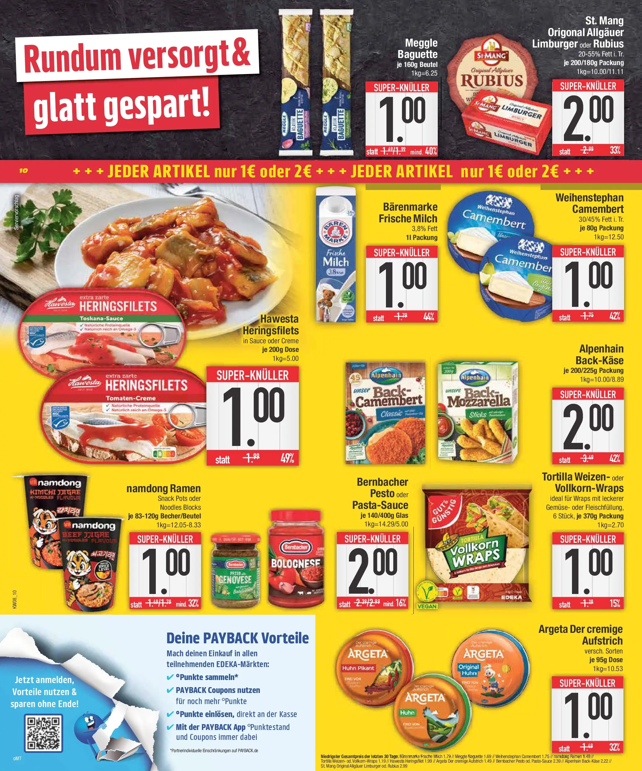 E center Prospekt Neustadt (ab 16.02.2026) » Angebote Online | Seite: 10 | Produkte: Mozzarella, Baguette, Creme, Gemüse
