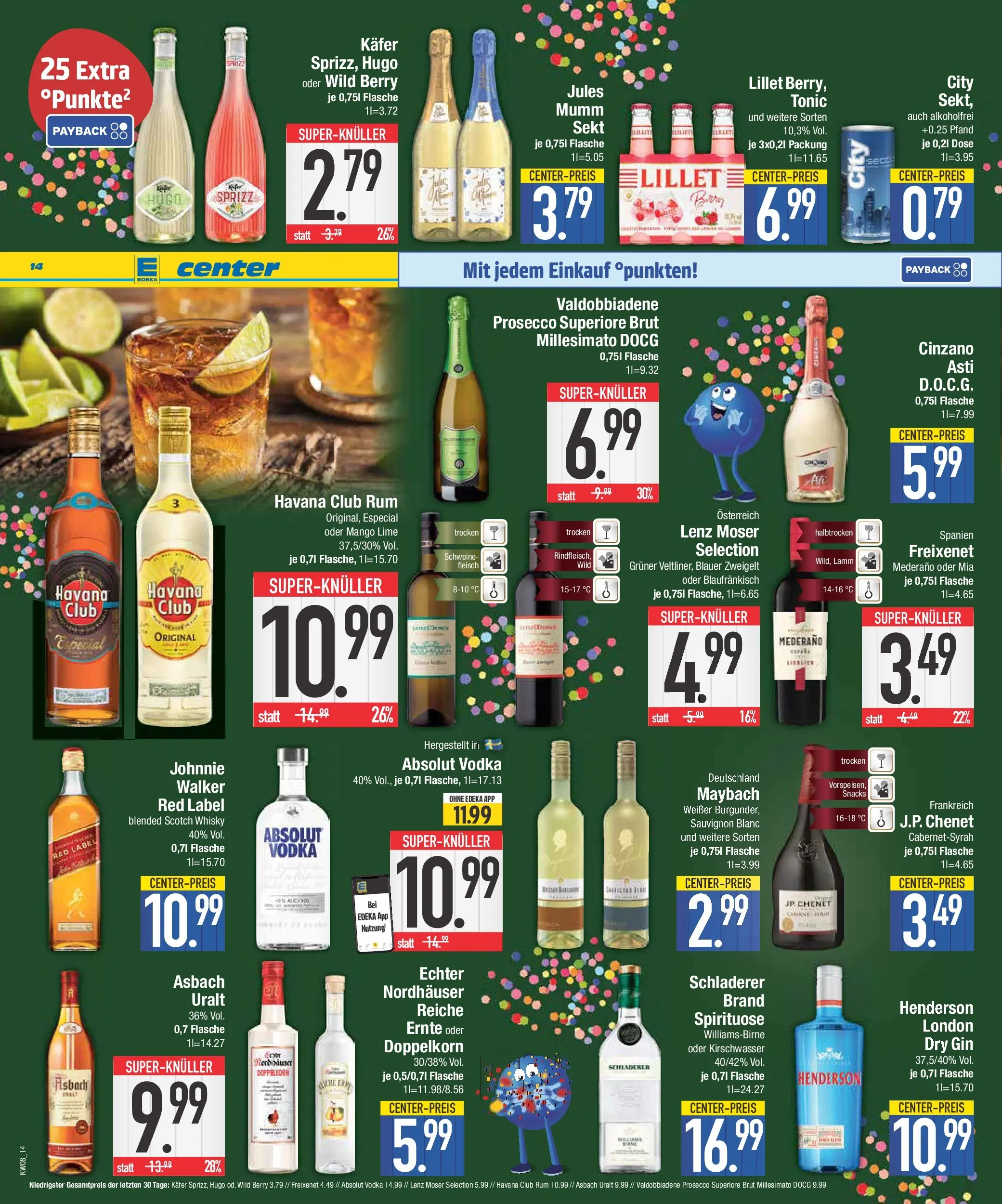 E center Prospekt Neustadt (ab 16.02.2026) » Angebote Online | Seite: 14 | Produkte: Lillet, Prosecco, Hugo, Fleisch