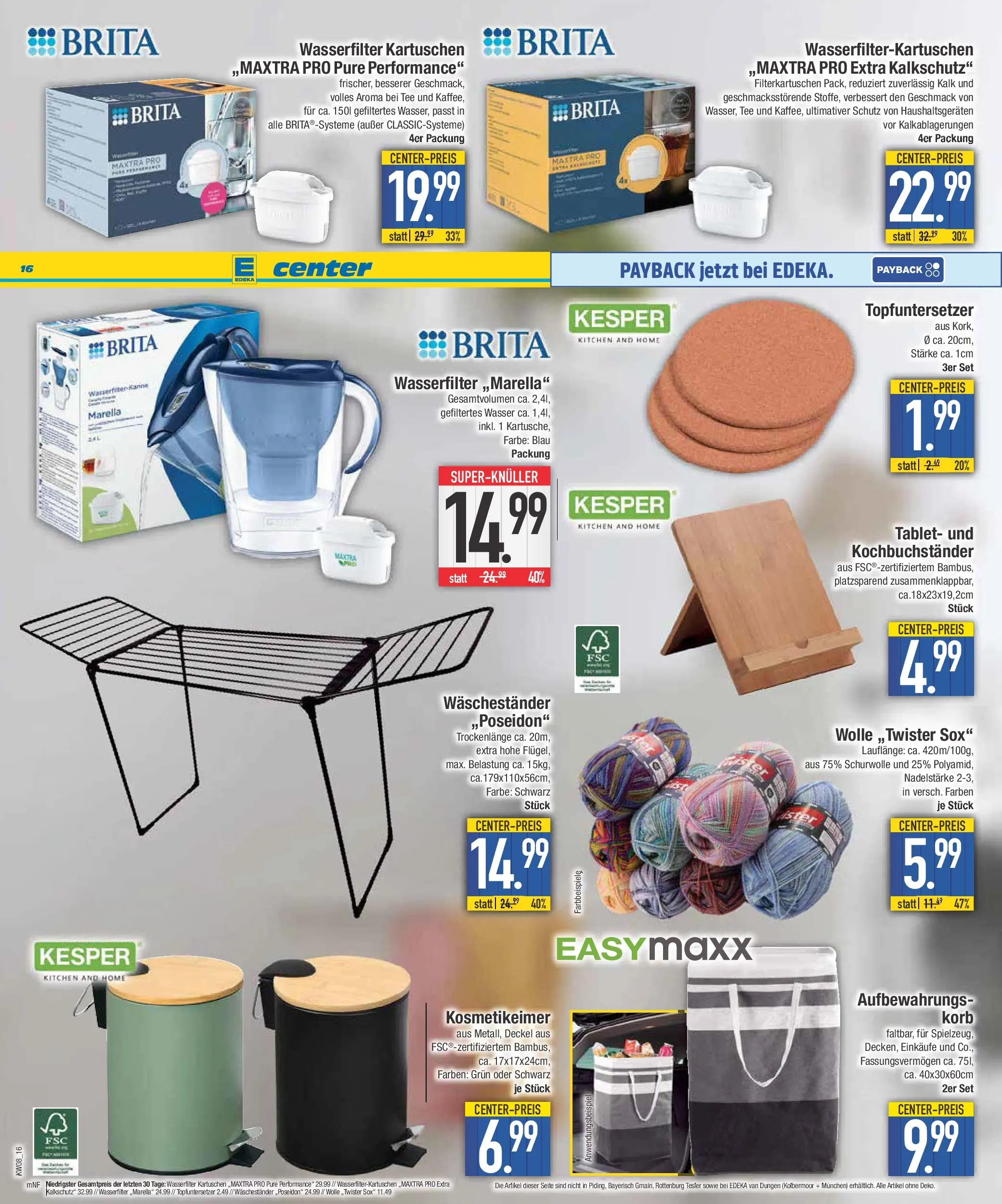 E center Prospekt München (ab 16.02.2026) » Angebote Online | Seite: 16 | Produkte: Korb, Wasser, Tee, Tablet