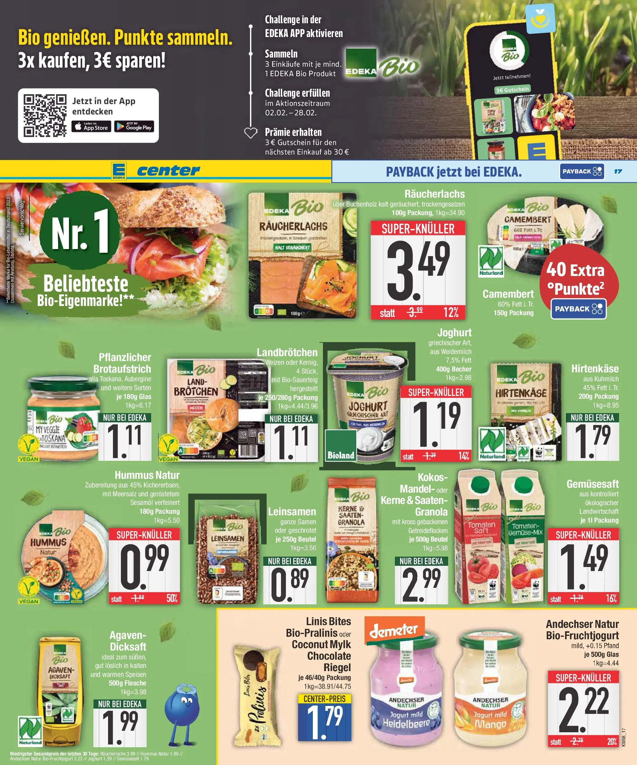 E center Prospekt Neustadt (ab 16.02.2026) » Angebote Online | Seite: 17 | Produkte: Joghurt, Tomaten, Räucherlachs, Saft