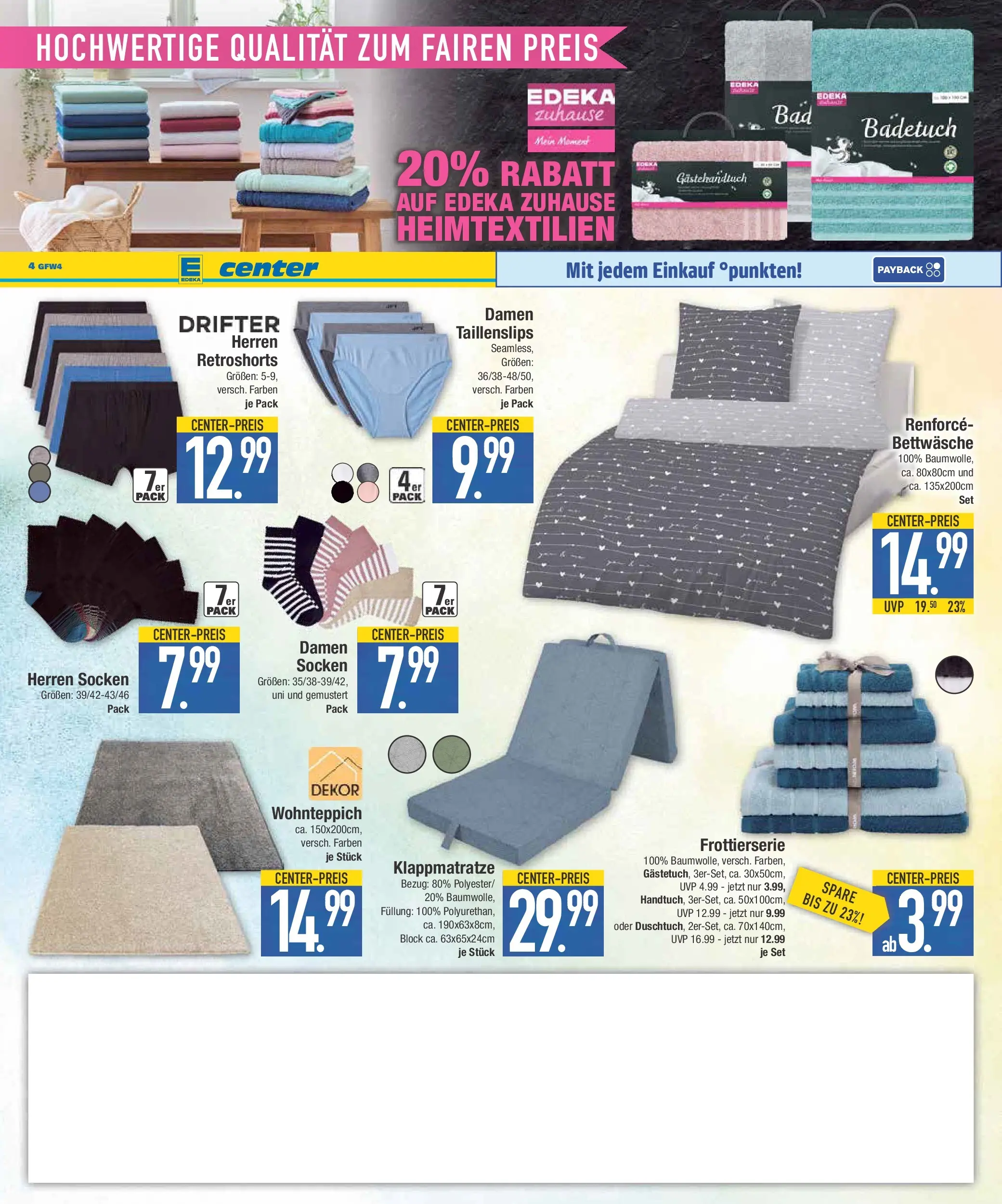 E center Prospekt Krumbach (ab 16.02.2026) » Angebote Online | Seite: 20 | Produkte: Bettwäsche, Socken