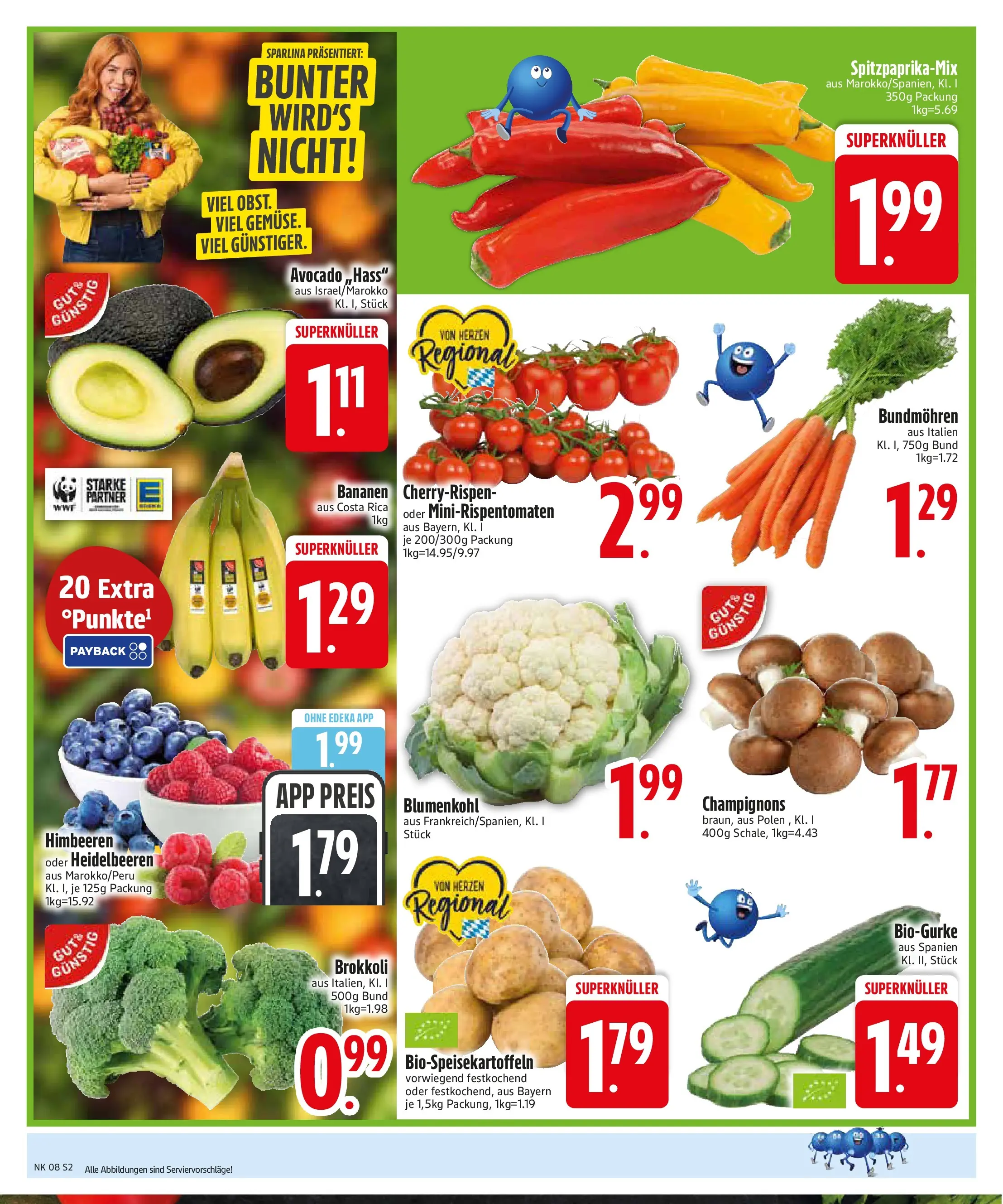 Edeka prospekt München	 (ab 16.02.2026) » Angebote Online | Seite: 2 | Produkte: Himbeeren, Bananen, Champignons, Blumenkohl