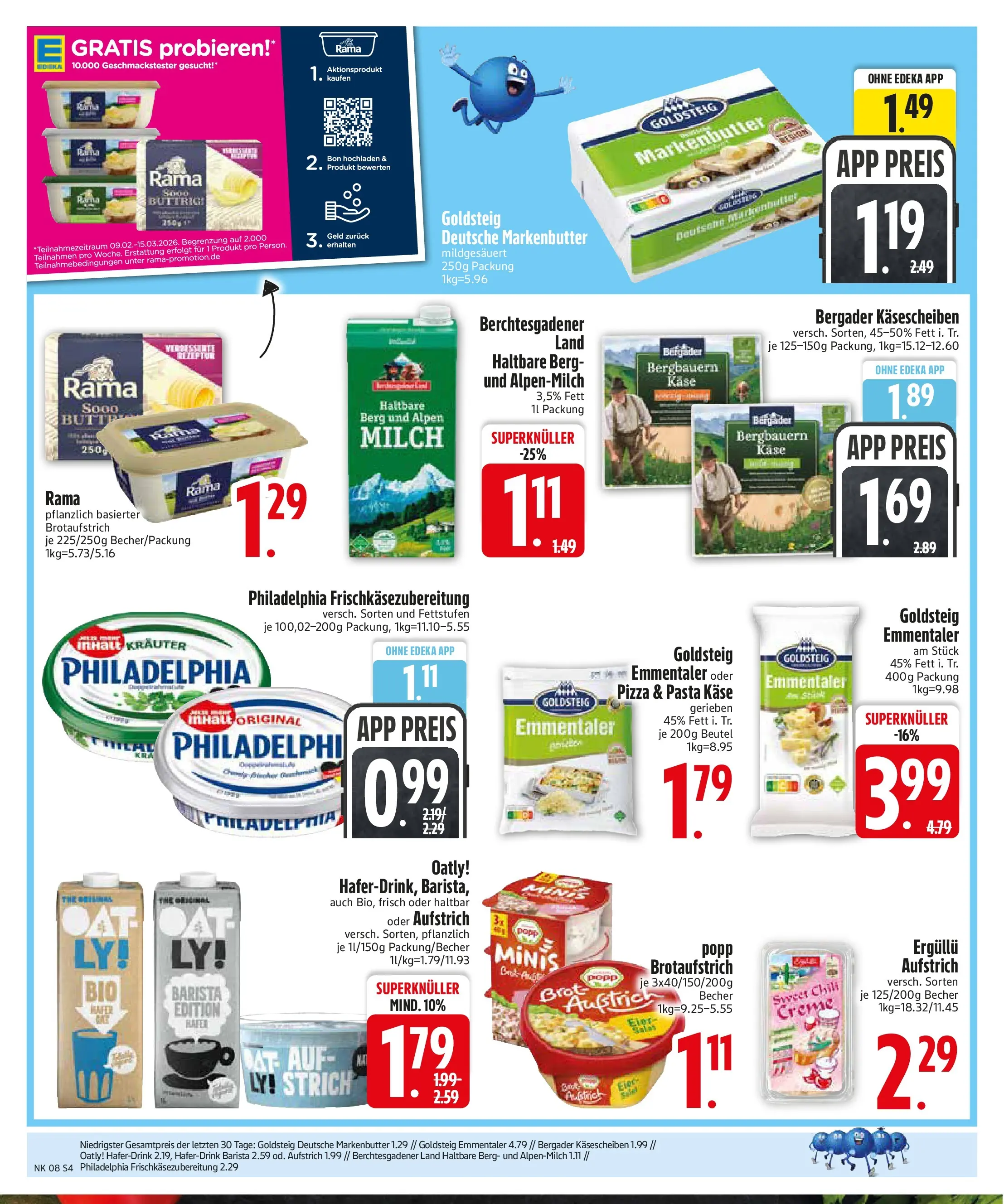 Edeka prospekt München	 (ab 16.02.2026) » Angebote Online | Seite: 4 | Produkte: Rama, Milch, Philadelphia, Pizza
