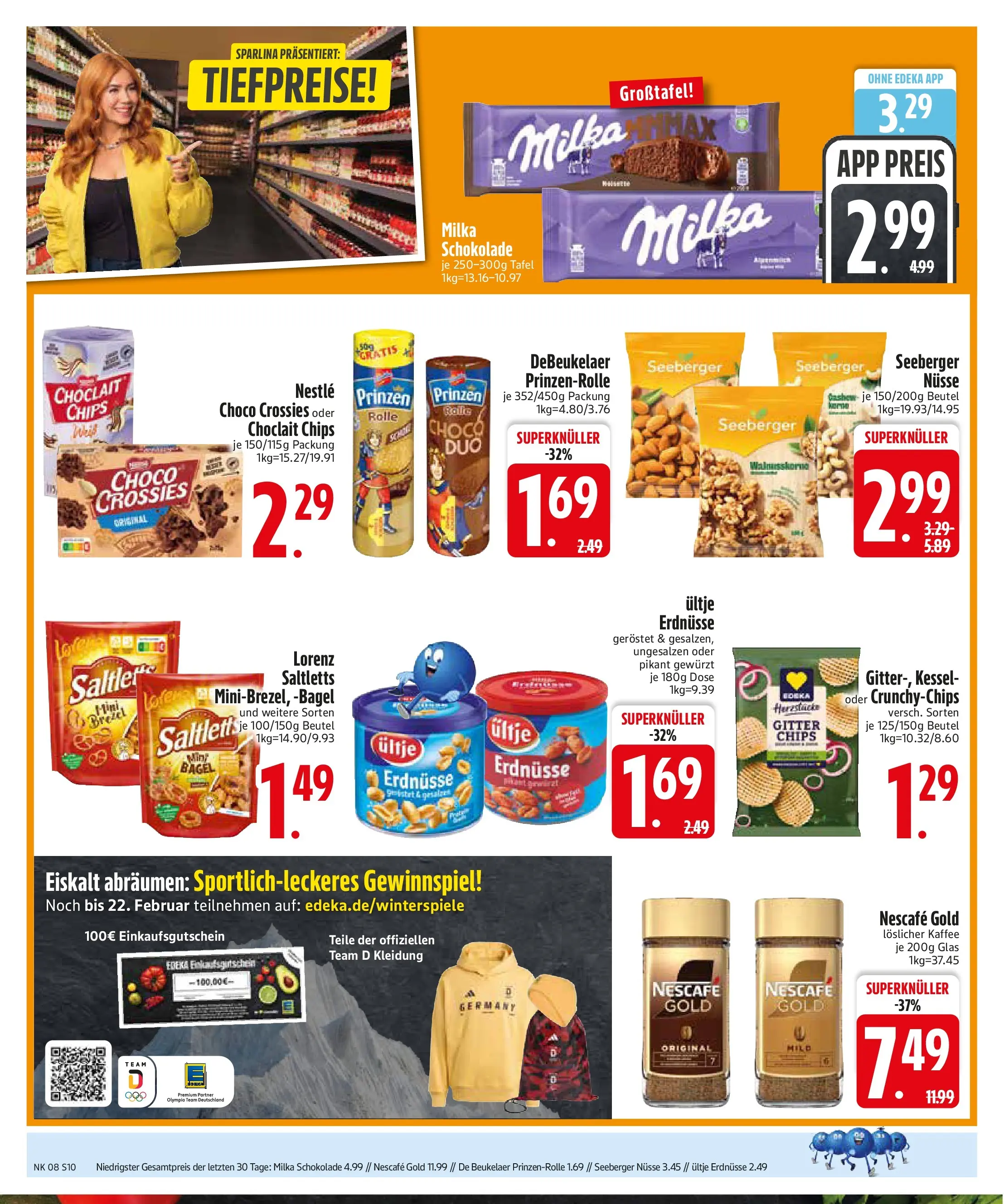 Edeka prospekt München	 (ab 16.02.2026) » Angebote Online | Seite: 10 | Produkte: Nescafe, Milka schokolade, Chips, Nüsse