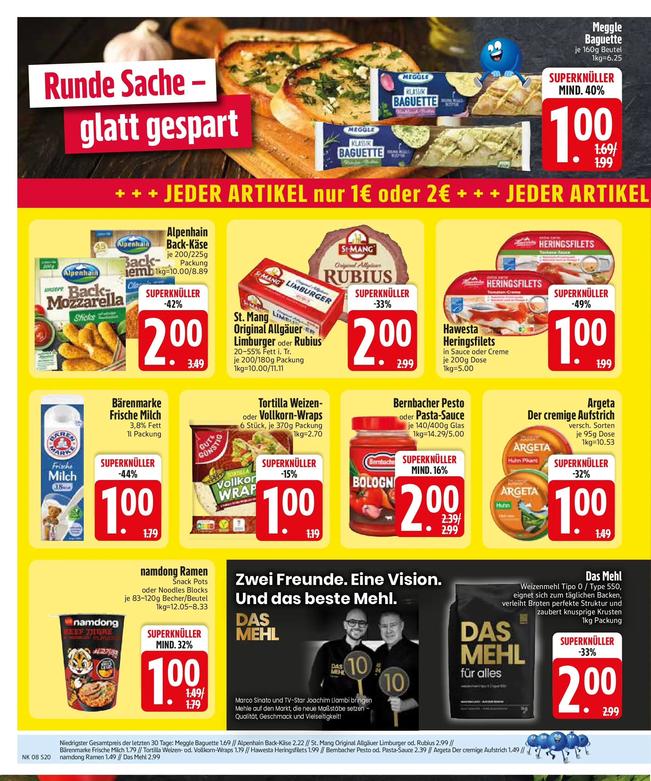Edeka prospekt München	 (ab 16.02.2026) » Angebote Online | Seite: 20 | Produkte: Milch, Baguette, Weizenmehl, Creme