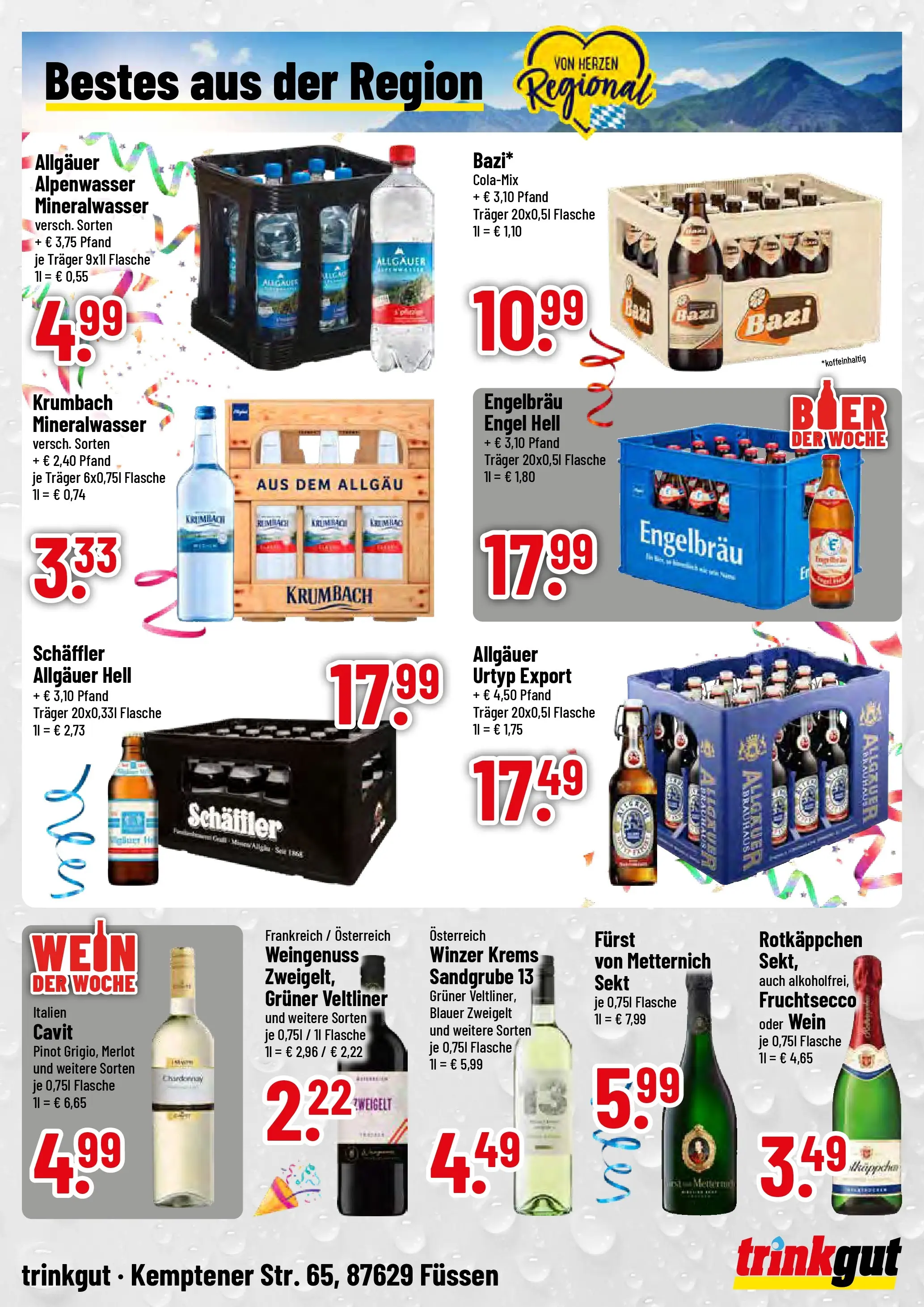 Trinkgut Prospekt Füssen (ab 16.02.2026) » Angebote online | Seite: 4 | Produkte: Merlot, Mineralwasser, Fruchtsecco, Wein