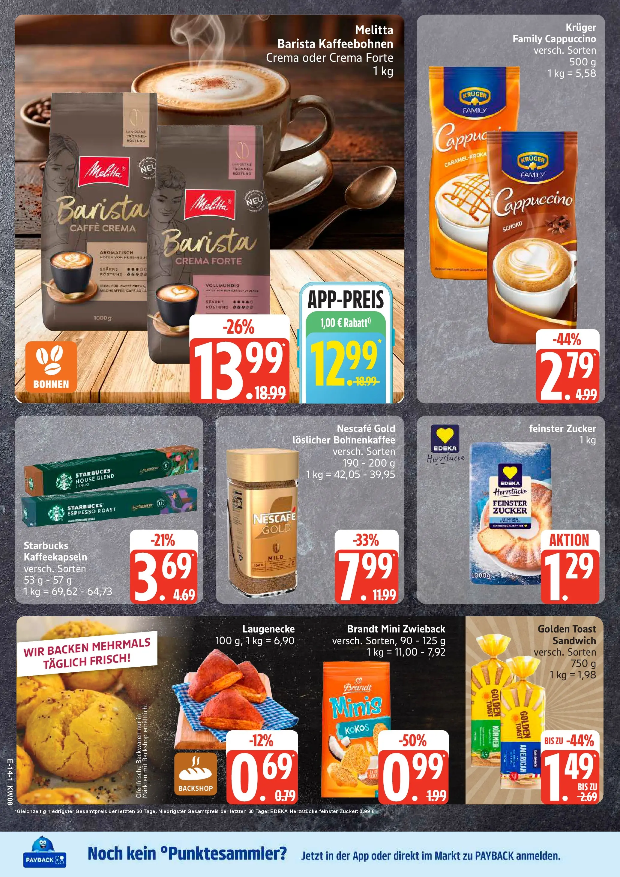 Edeka prospekt Seevetal	 (ab 15.02.2026) » Angebote Online | Seite: 14 | Produkte: Melitta, Toast, Starbucks, Nescafe gold