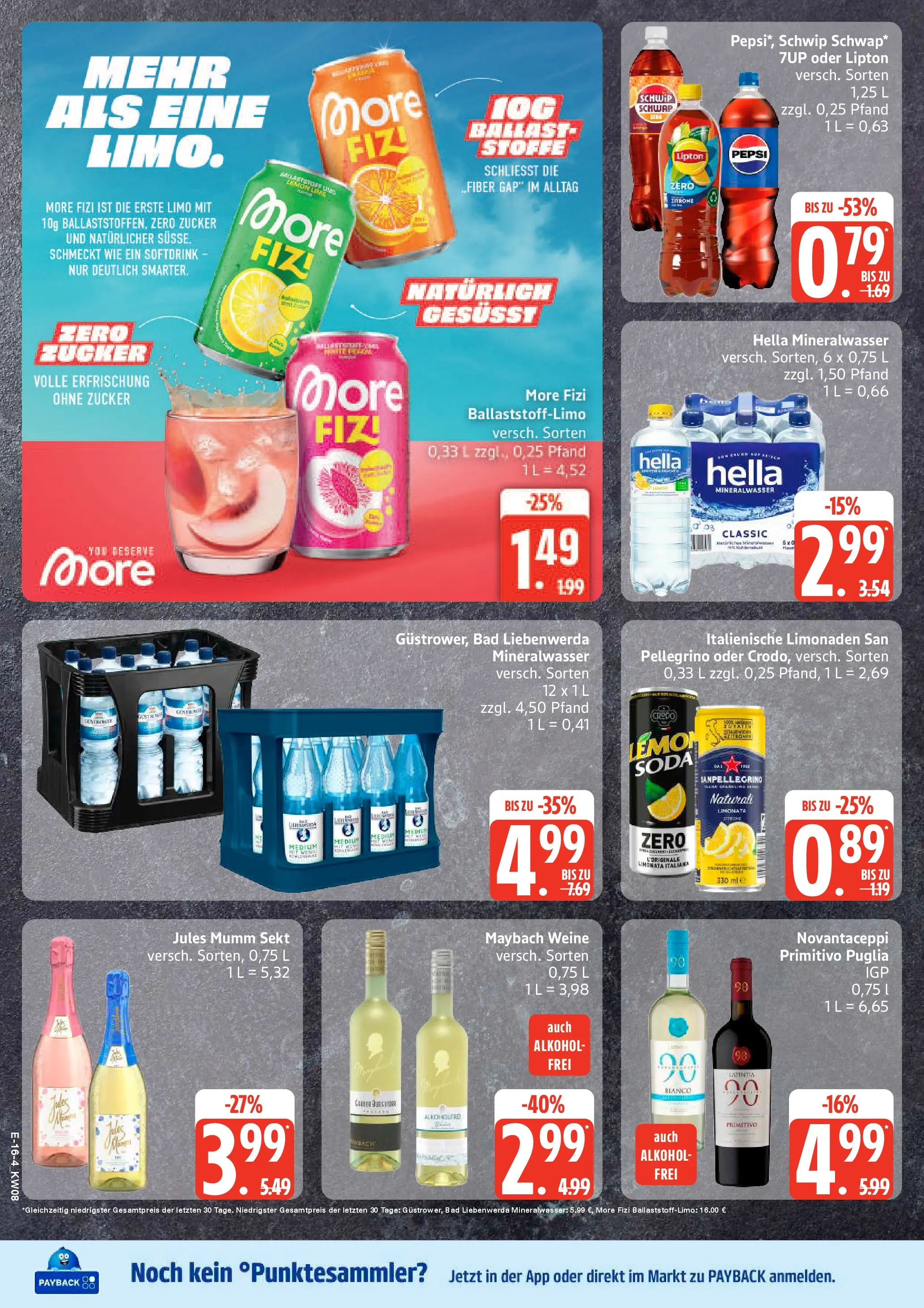 Edeka prospekt Rostock	 (ab 16.02.2026) » Angebote Online | Seite: 20 | Produkte: Mumm sekt, Schwip schwap, Mineralwasser, Zitrone