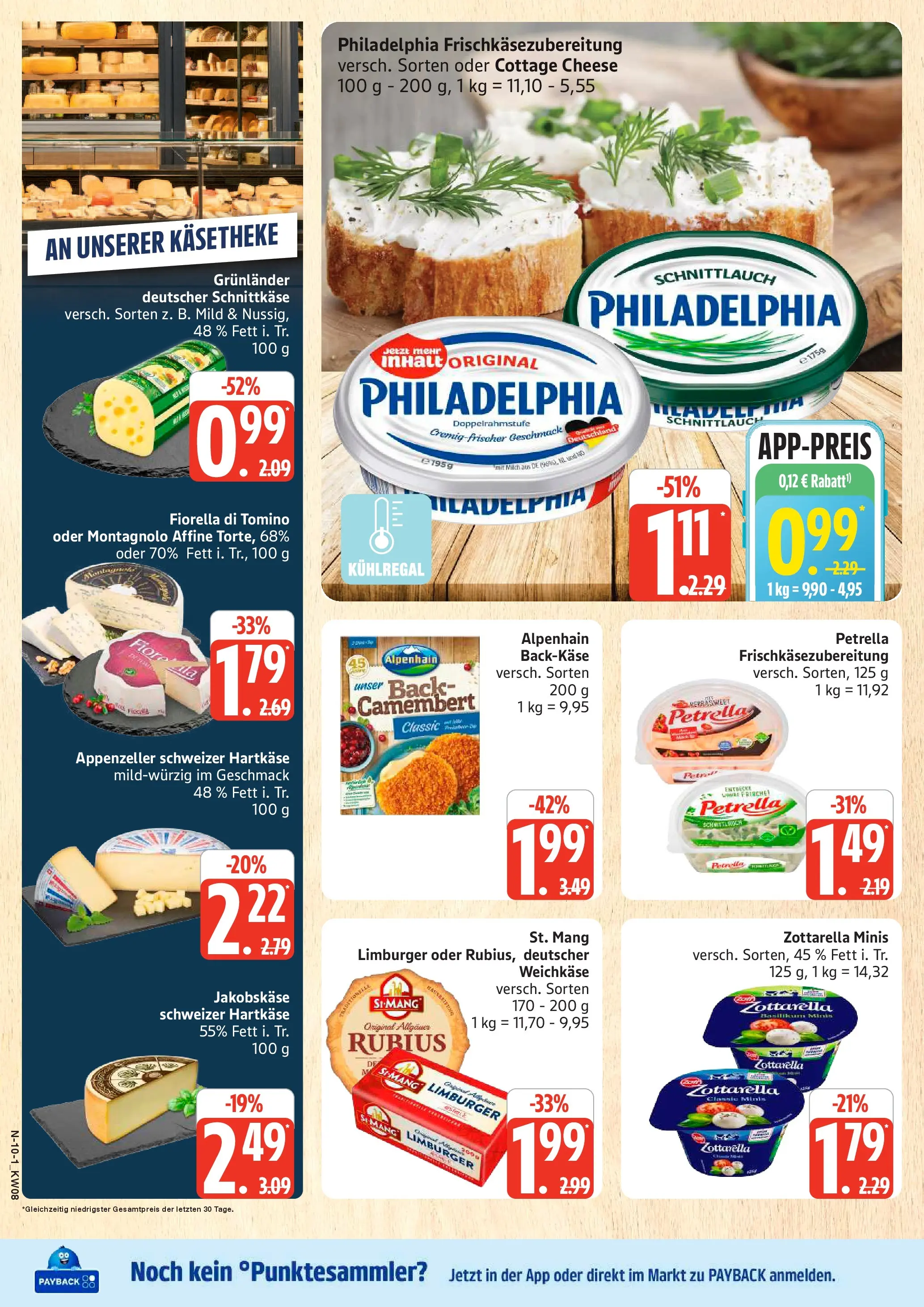 Edeka prospekt Rostock	 (ab 16.02.2026) » Angebote Online | Seite: 10 | Produkte: Milch, Philadelphia, Mozzarella, Grunlander