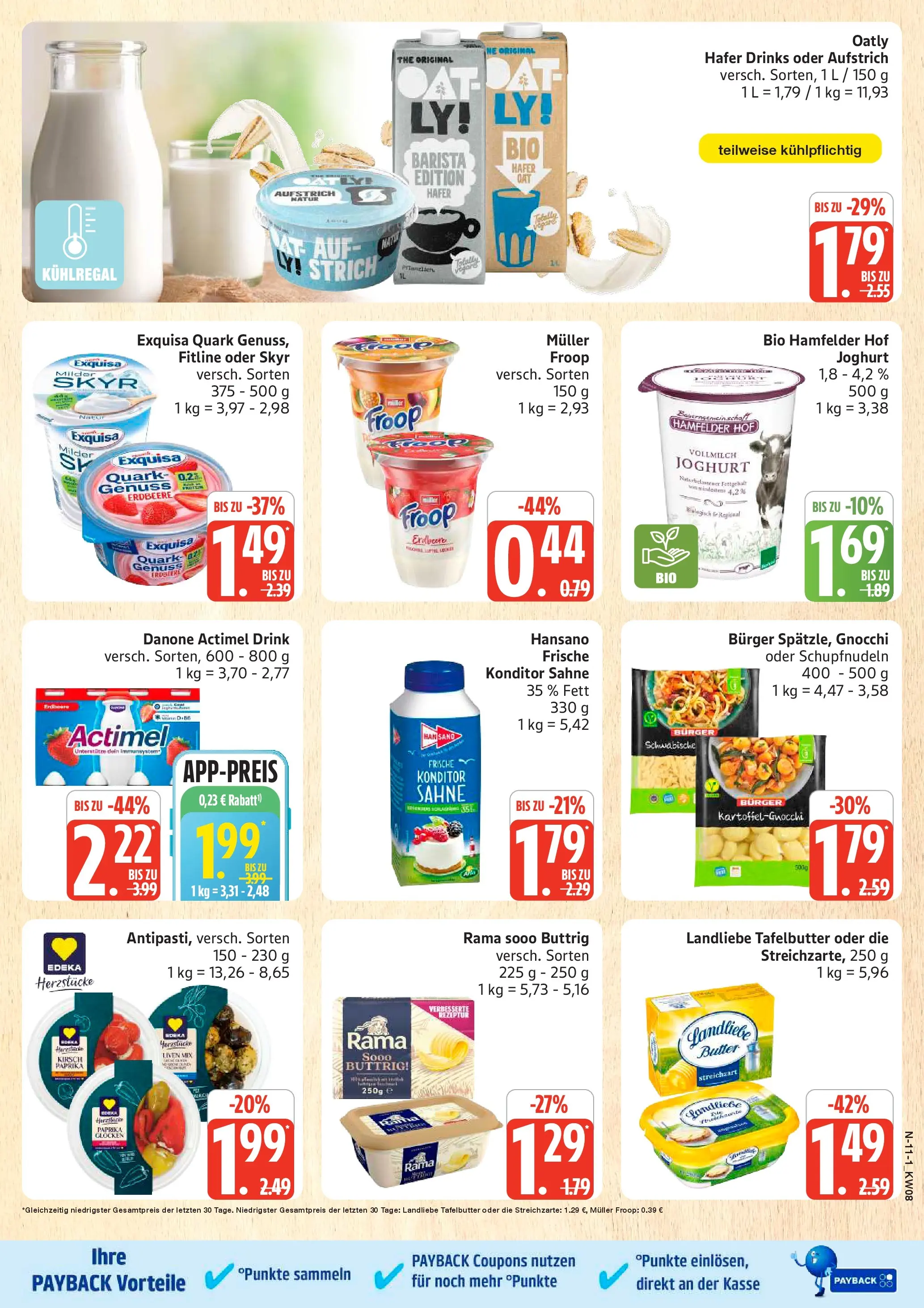 Edeka prospekt Rostock	 (ab 16.02.2026) » Angebote Online | Seite: 11 | Produkte: Actimel, Rama, Joghurt, Oatly