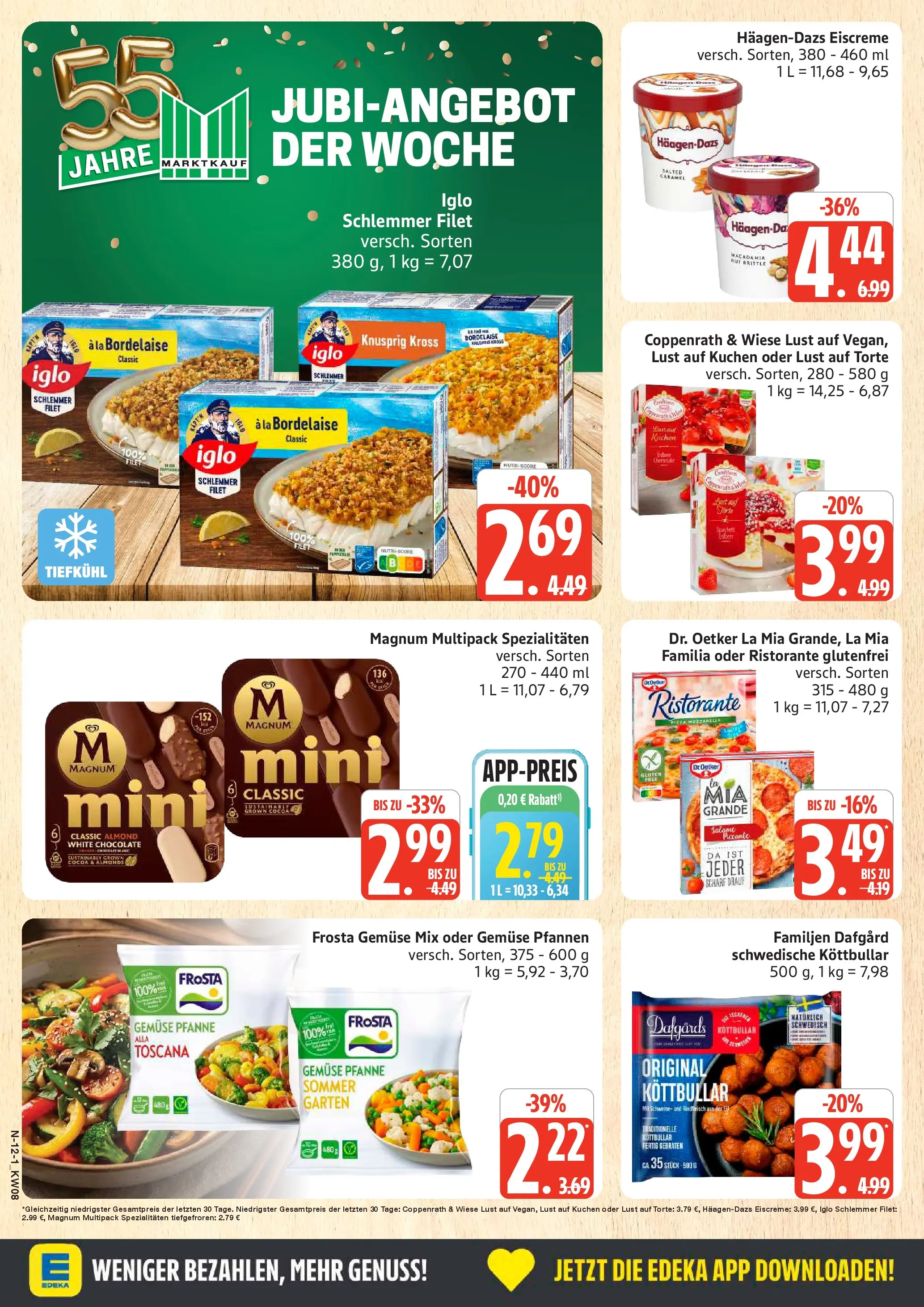 Edeka prospekt Rostock	 (ab 16.02.2026) » Angebote Online | Seite: 12 | Produkte: Ristorante, Eiscreme, Frosta, Kuchen