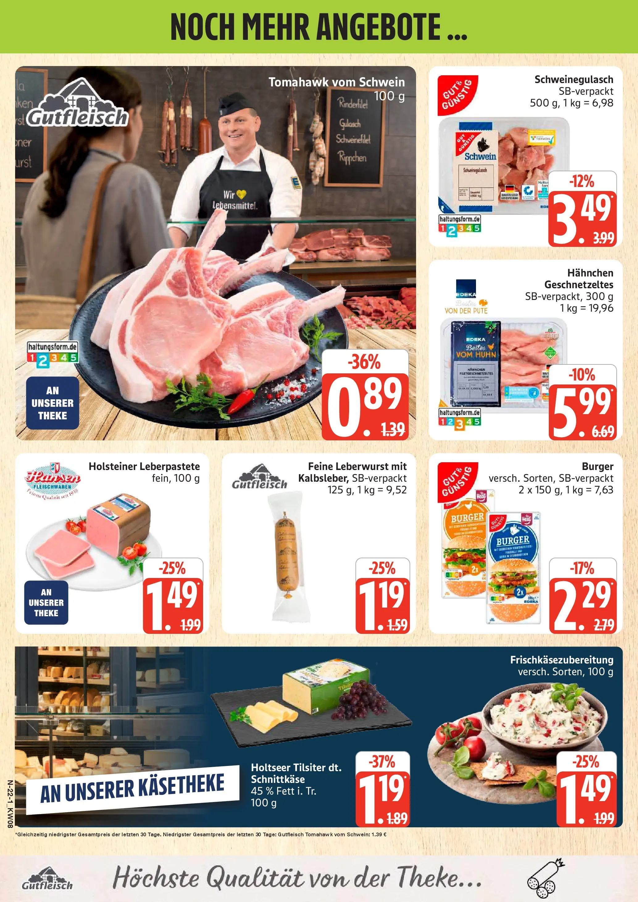 Edeka prospekt Rostock	 (ab 16.02.2026) » Angebote Online | Seite: 22 | Produkte: Pute, Rinderfilet, Kalbsleber, Gulasch