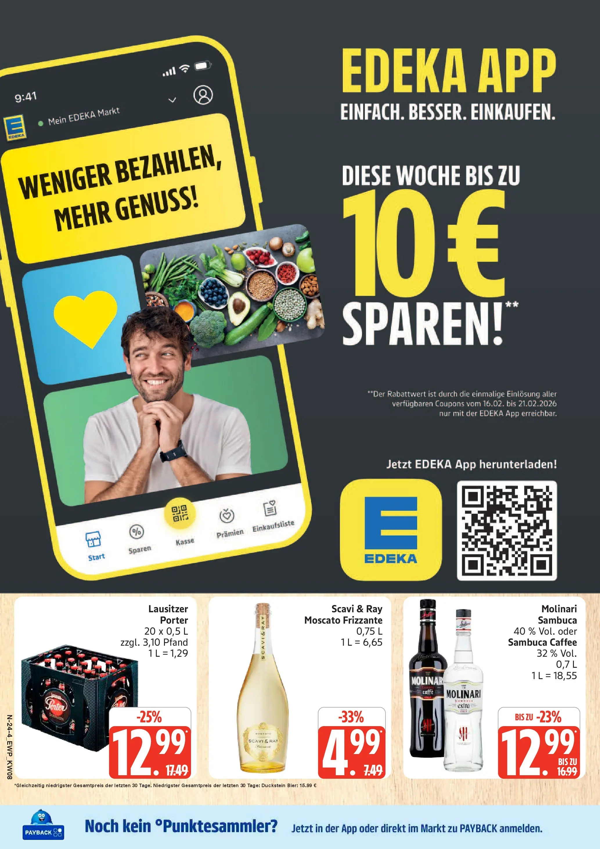 Edeka prospekt Rostock	 (ab 16.02.2026) » Angebote Online | Seite: 24 | Produkte: Bier, Sambuca, Sambuca molinari