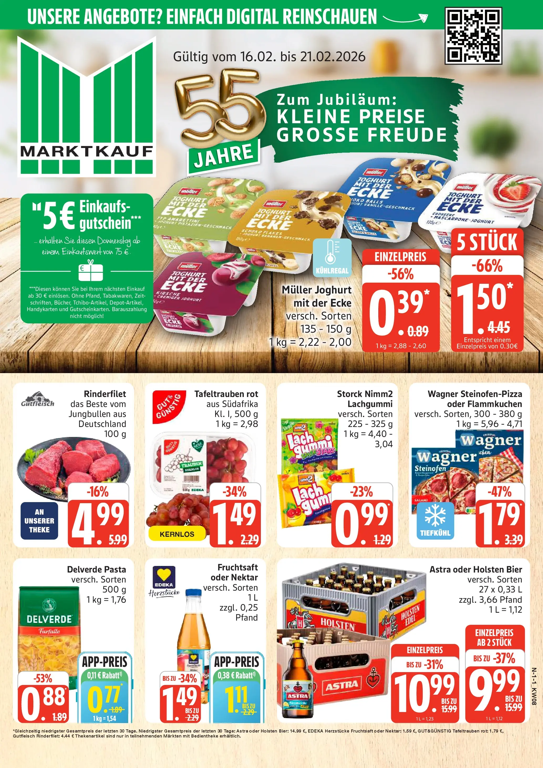 Edeka prospekt Cuxhaven	 (ab 16.02.2026) » Angebote Online | Seite: 1 | Produkte: Joghurt, Rinderfilet, Holsten edel, Bananen