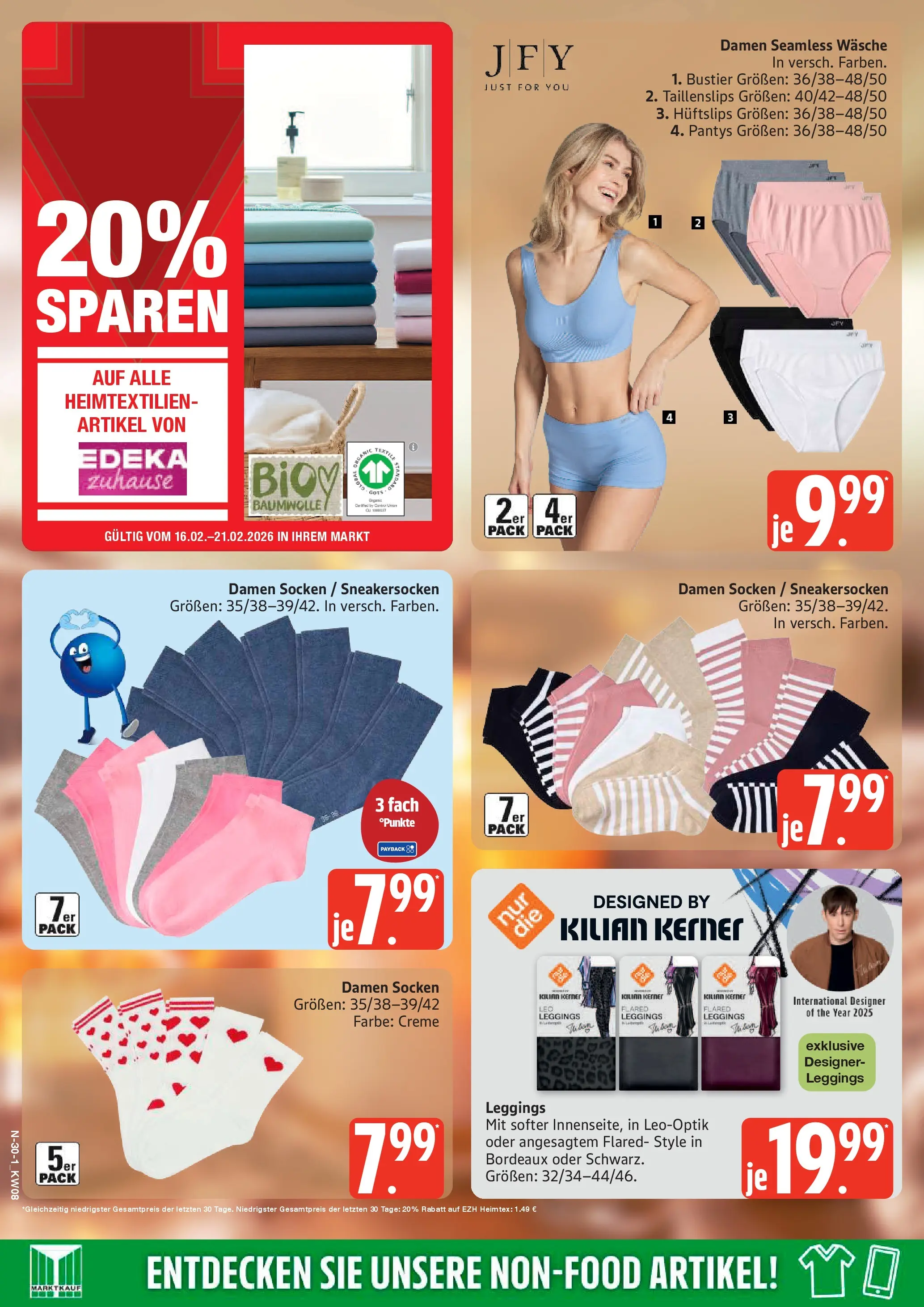 Edeka prospekt Rostock	 (ab 16.02.2026) » Angebote Online | Seite: 30 | Produkte: Creme, Socken, Leggings