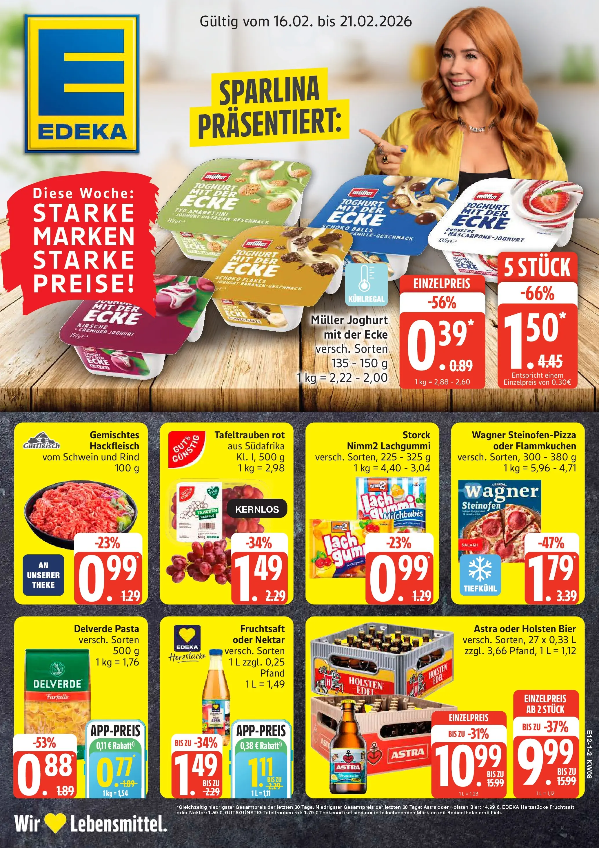 Edeka prospekt Sterup	 (ab 16.02.2026) » Angebote Online | Seite: 1 | Produkte: Trauben, Astra, Fruchtsaft, Fleisch