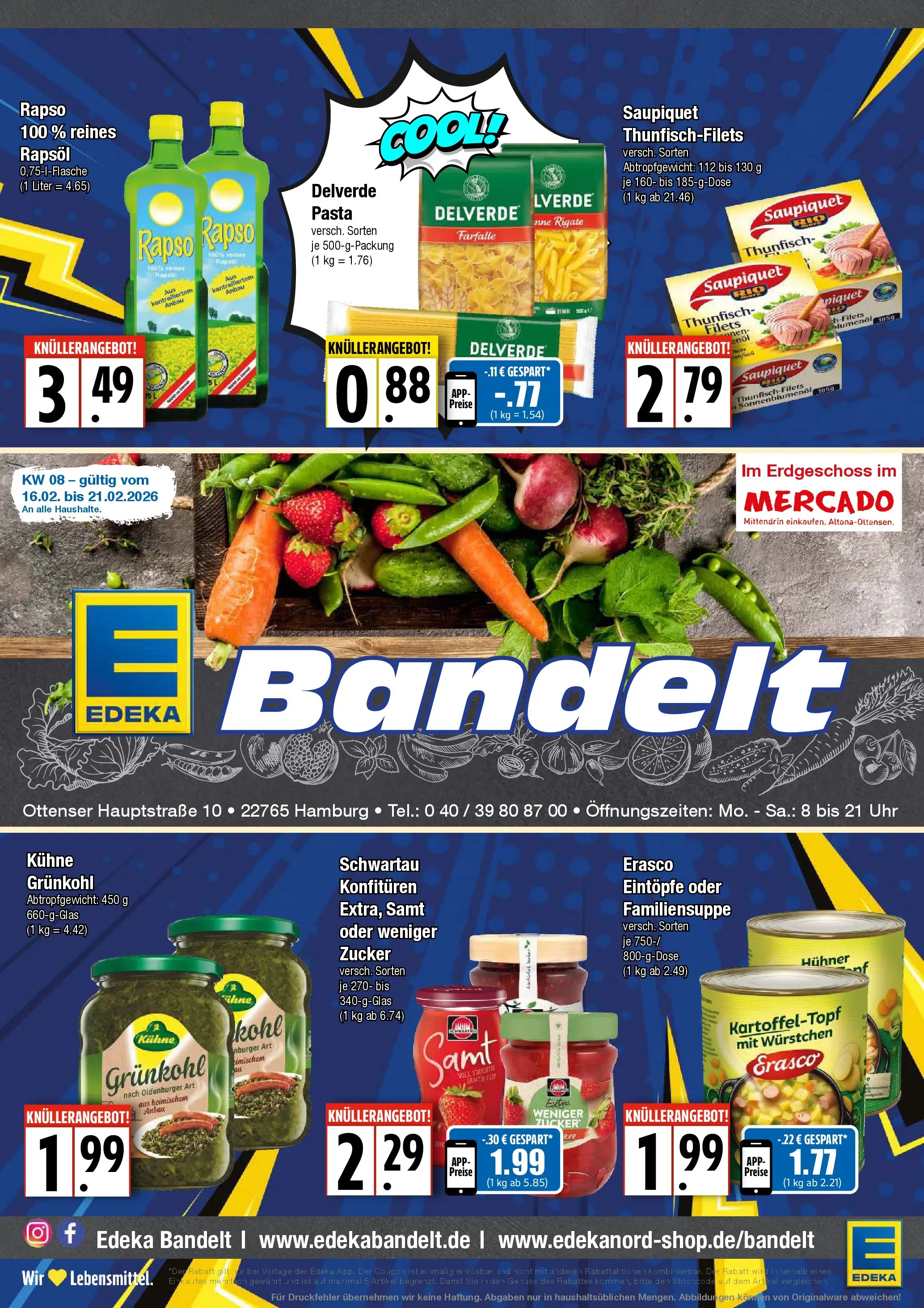 Edeka prospekt Hamburg	 (ab 16.02.2026) » Angebote Online | Seite: 1 | Produkte: Rapsöl, Sonnenblumenol, Pasta, Erasco