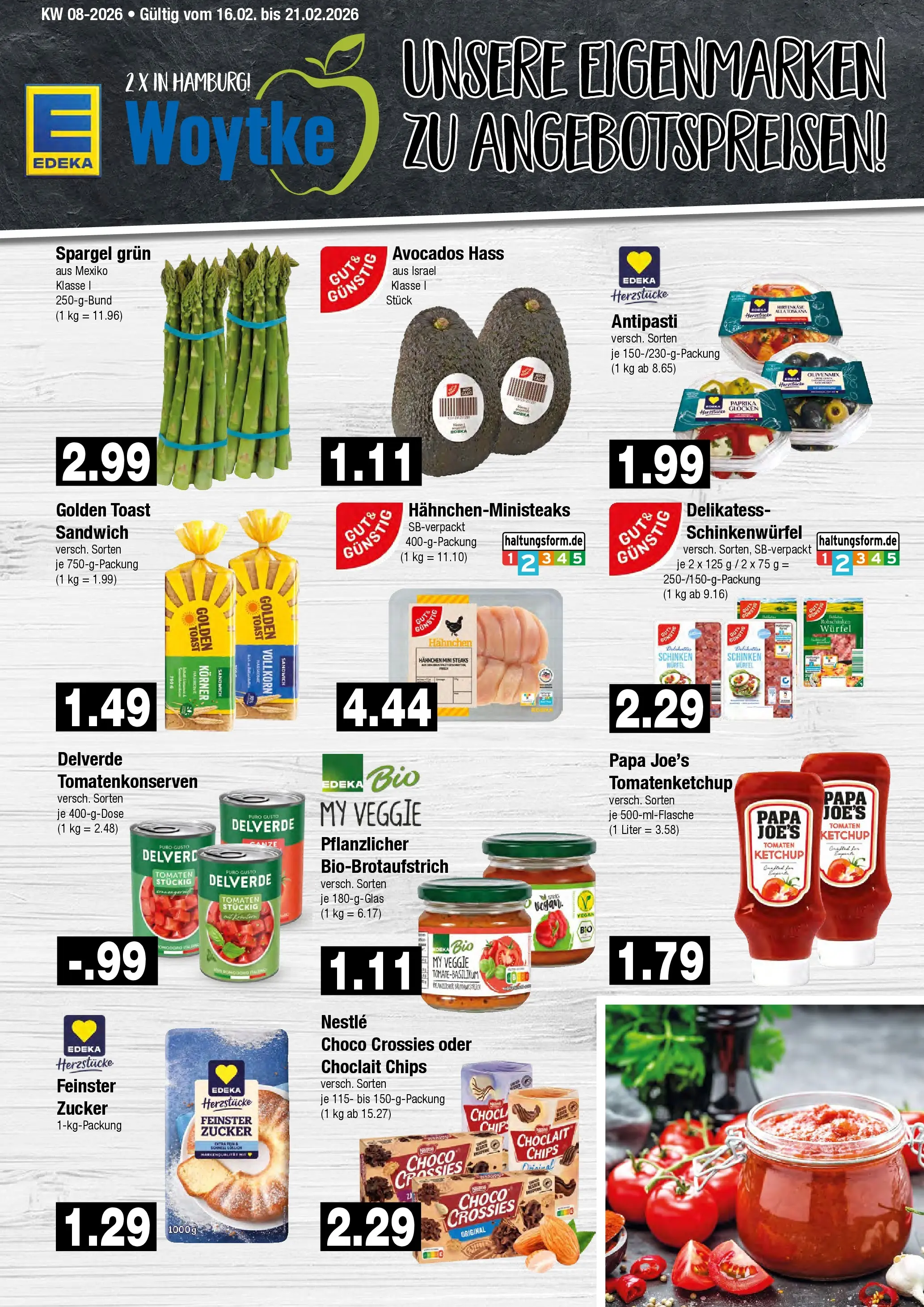 Edeka prospekt Hamburg	 (ab 16.02.2026) » Angebote Online | Seite: 9 | Produkte: Tomaten, Spargel, Zucker, Chips