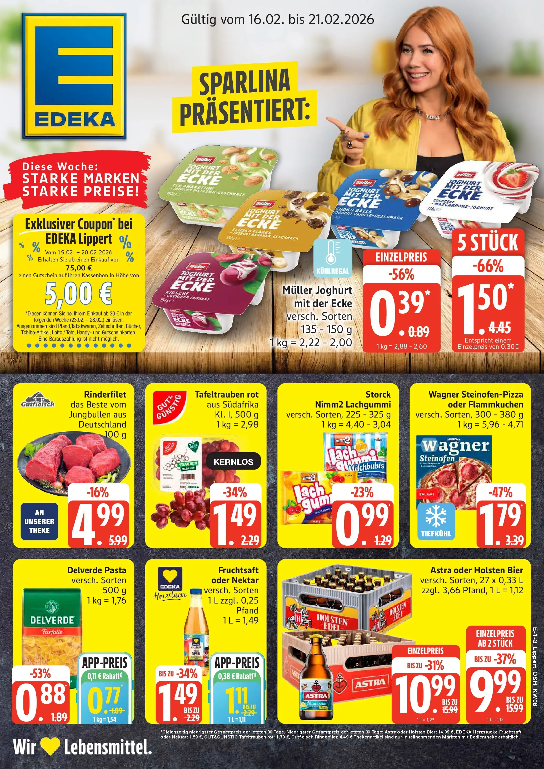 Edeka prospekt Geesthacht	 (ab 16.02.2026) » Angebote Online | Seite: 1 | Produkte: Joghurt, Trauben, Bier, Bananen